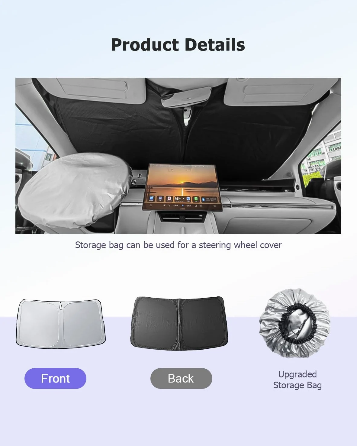 LUWU Parasol Parabrisas Compatible con Citroen C3 Aircross 2017-2024 Protección UV