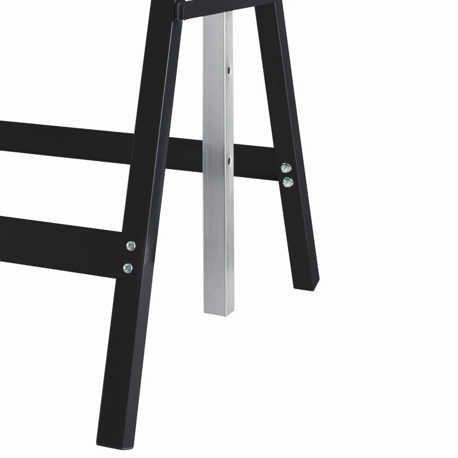 Fiqops Juego de 2 caballetes de trabajo, altura regulable, capacidad de carga de 200 kg, 7 niveles de altura regulable de 80 a 130 cm, caballete plegable estable para uso versátil (negro)