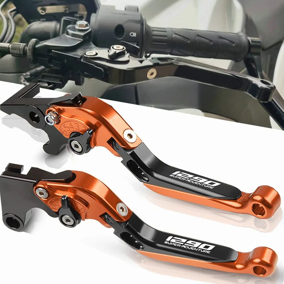 1290 Super Adventure Regulables Palanca de Manetas Embrague de Freno Para 1290 Super Adventure S/R/T 2015-2020 (Naranja/Nergo)