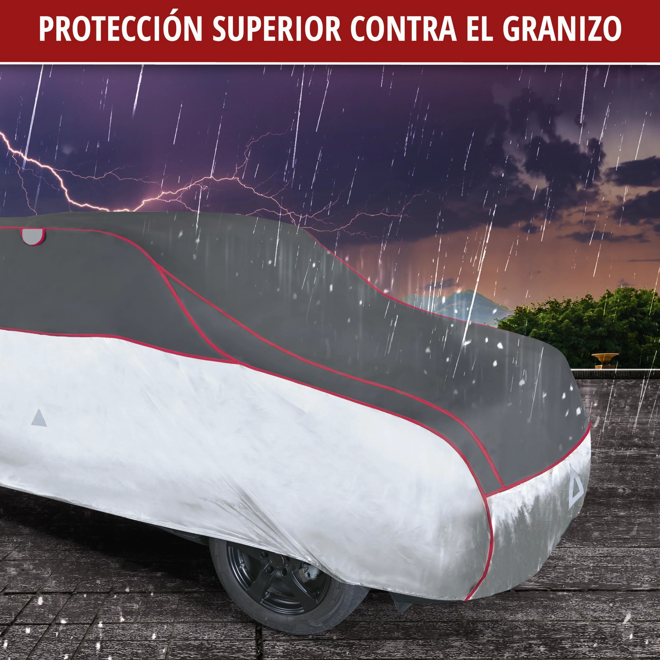 WALSER Funda antigranizo para el Coche Pro, Funda Repelente al Agua antigranizo para automóvil, Lona para Coche, Funda para Coche Talla 9 - Antracita-Plata