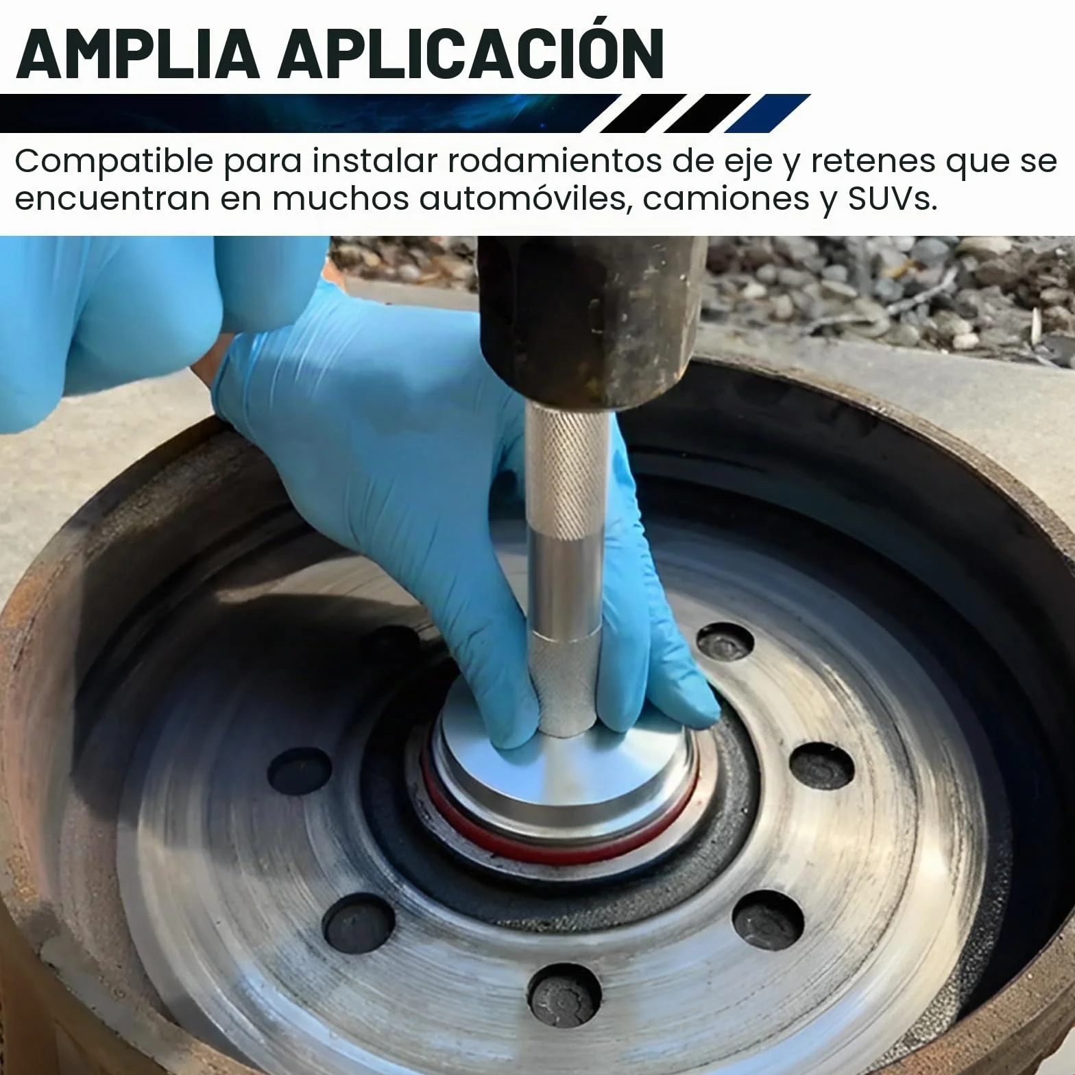 ATPEAM 10 Piezas Extractor de Rodamientos y Sellos, Kit Profesional de Instalación y Extracción con Adaptadores de Aluminio para Taller y Reparación de Ruedas
