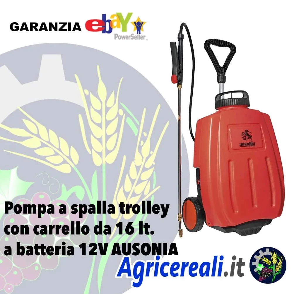 AUSONIA - 38016 Bomba ELÉCTRICA DE Mochila con Ruedas DE 16 litros