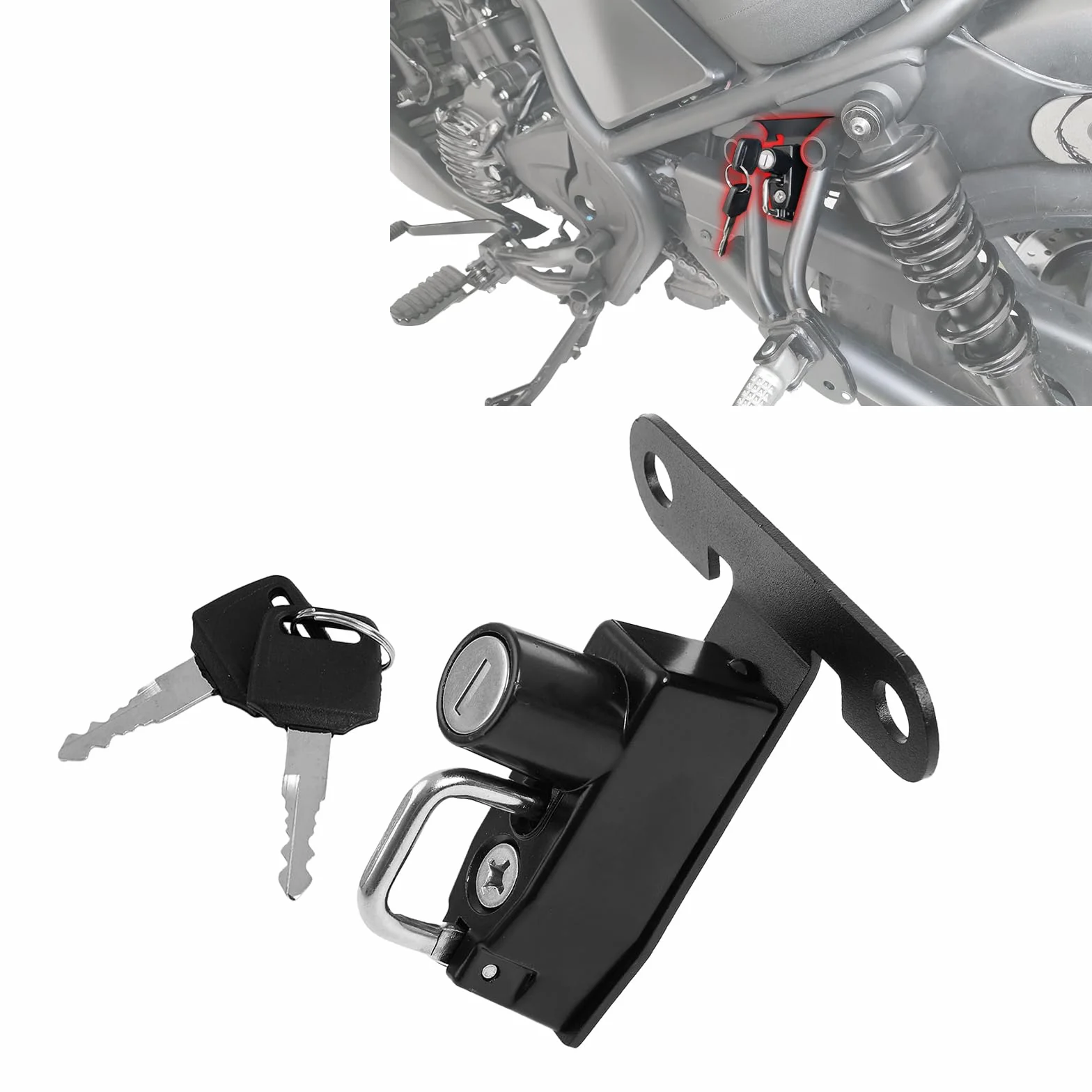Candado para casco de motocicleta compatible con Honda REBEL CMX250/300/500 2017-2026 Soporte de acero para casco de gancho antirrobo para motocicletas
