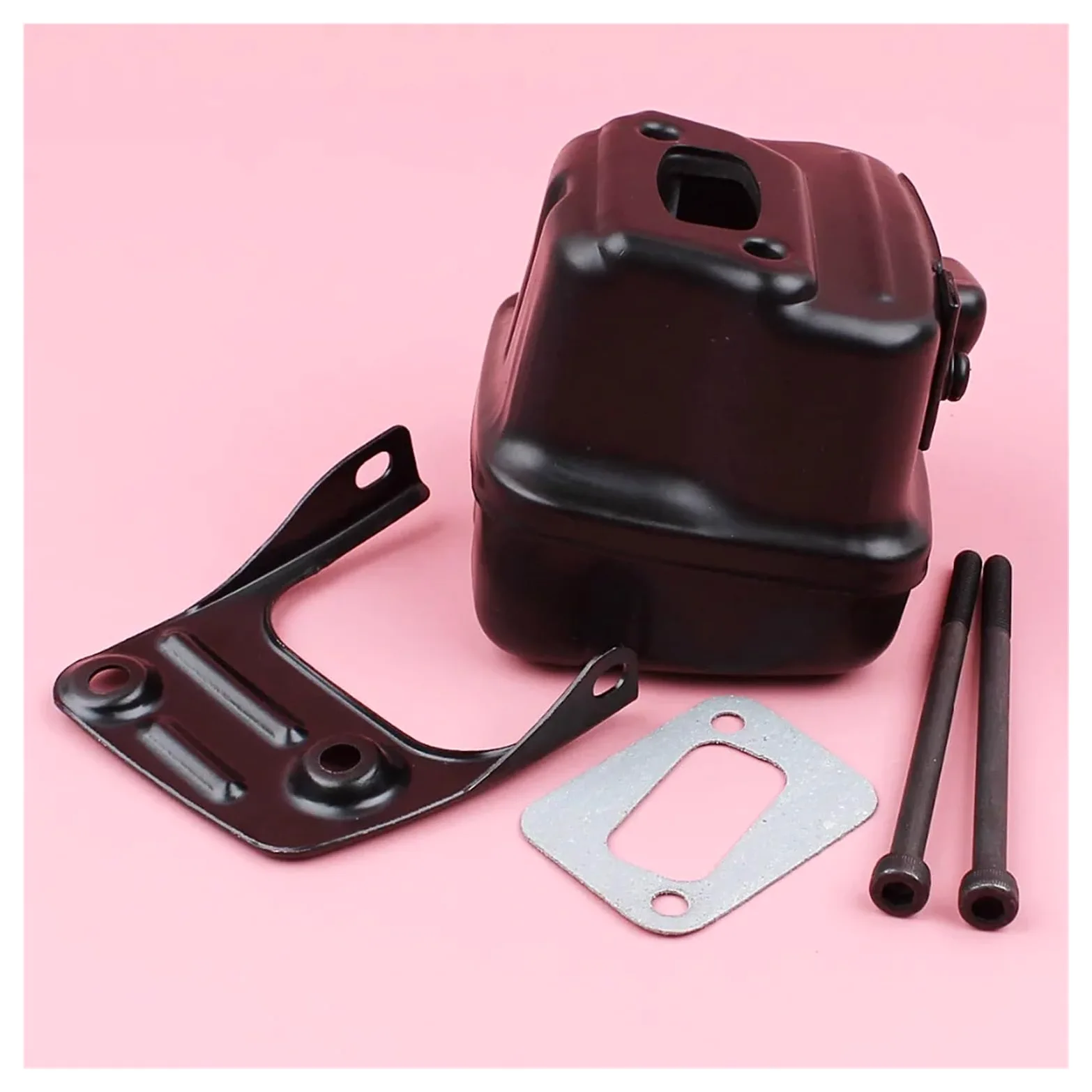Silenciador de Escape for H-usqvarn 340 345 346 346XP 350 351 353 Kit de Juntas de Pernos de Soporte Piezas de Herramientas de Repuesto de Motosierra