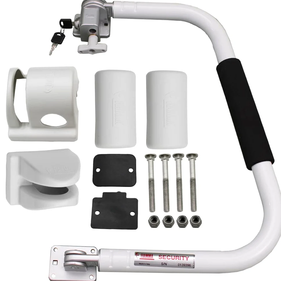 Fiamma Security 46 - Cerradura de seguridad para puerta de caravana, color blanco