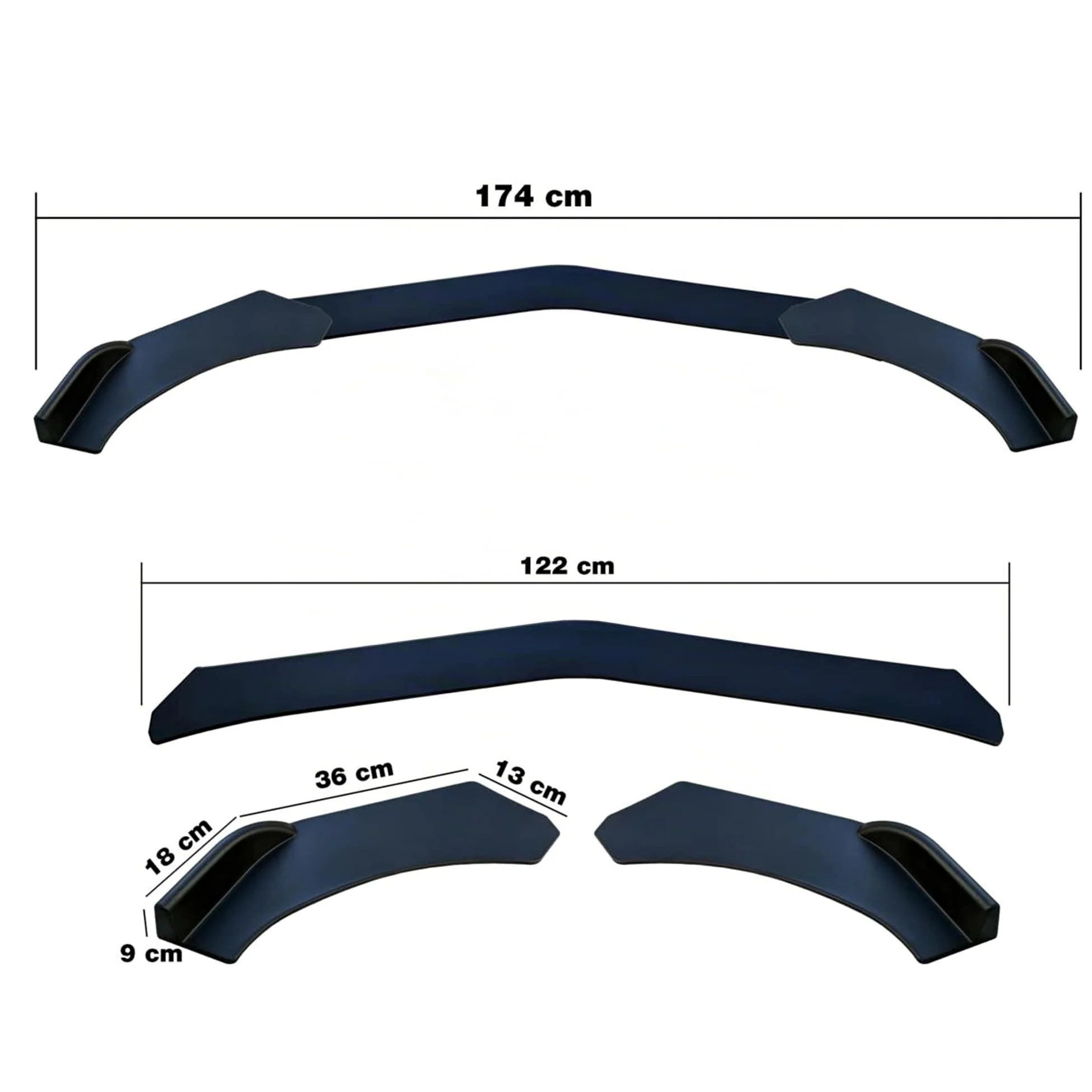 Simoni Racing UB Spoiler delantero con juego de tornillos Alerón Delantero negro