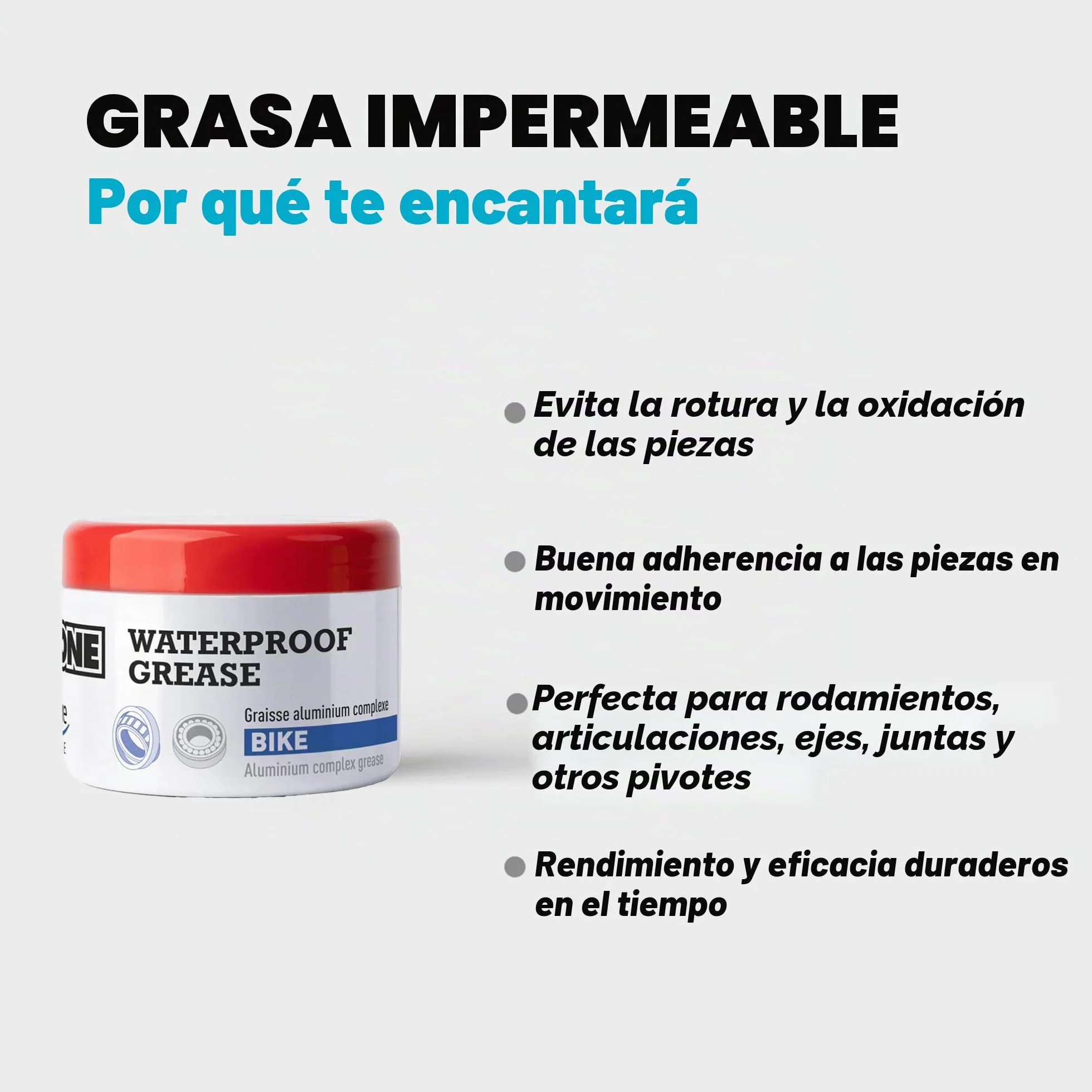 IPONE - Grasa Mecánica Moto - Waterproof Grease - Resistente al Agua - Anti-Desgaste - 200g