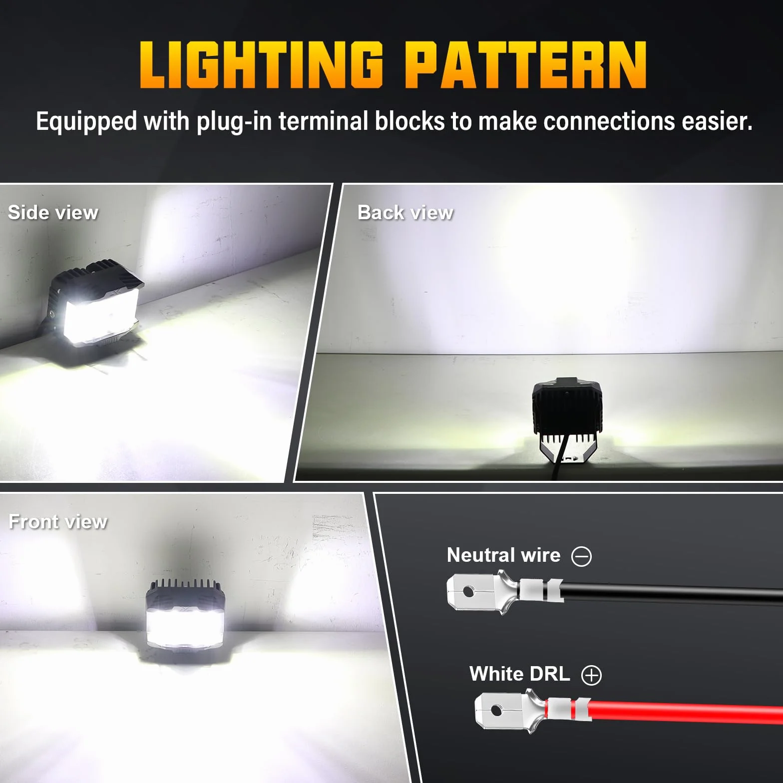 PICAA Foco de trabajo LED, 2PCS 4 pulgadas 35W LED Luz de inundación Tractor,3 lados brillan,12V-24V 6000K blanca Focos LED para Tractores Luz de Niebla Coche,SUV, UTV, ATV, Off-road,Camión,Moto
