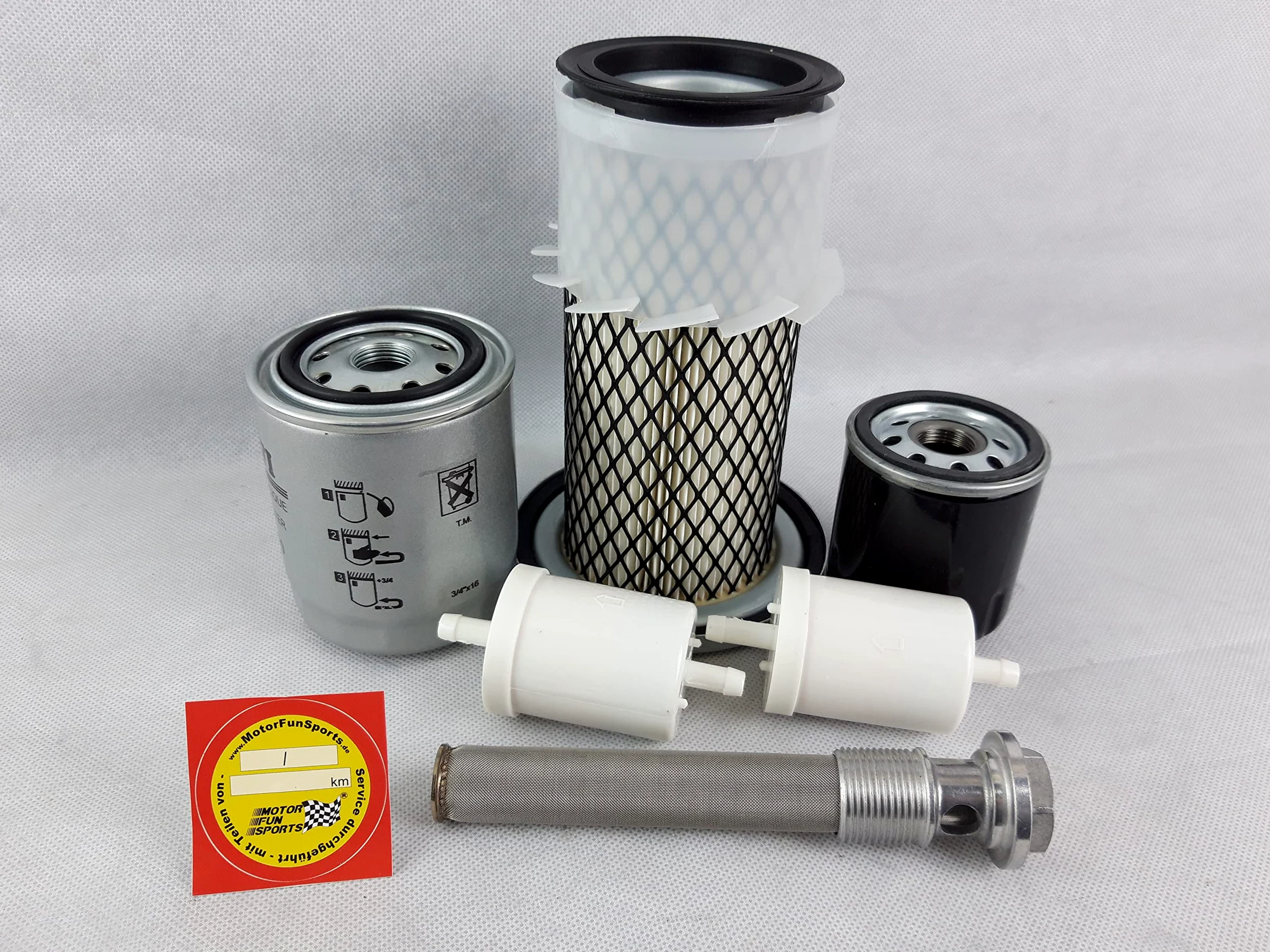 Juego de filtros (grande) compatible con filtro de aceite Kubota G 1700, filtro de aire, filtro de combustible, filtro hidráulico