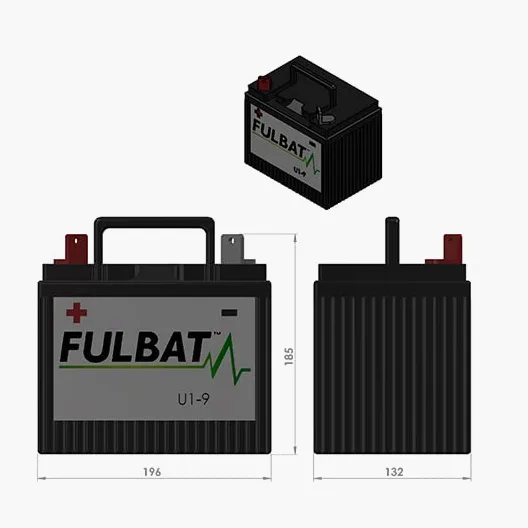 Batería U1 – 9 Fulbat 12 V28ah LG 195 L130 H180 300 A – SLA sin cuidado fácil – Motoculture