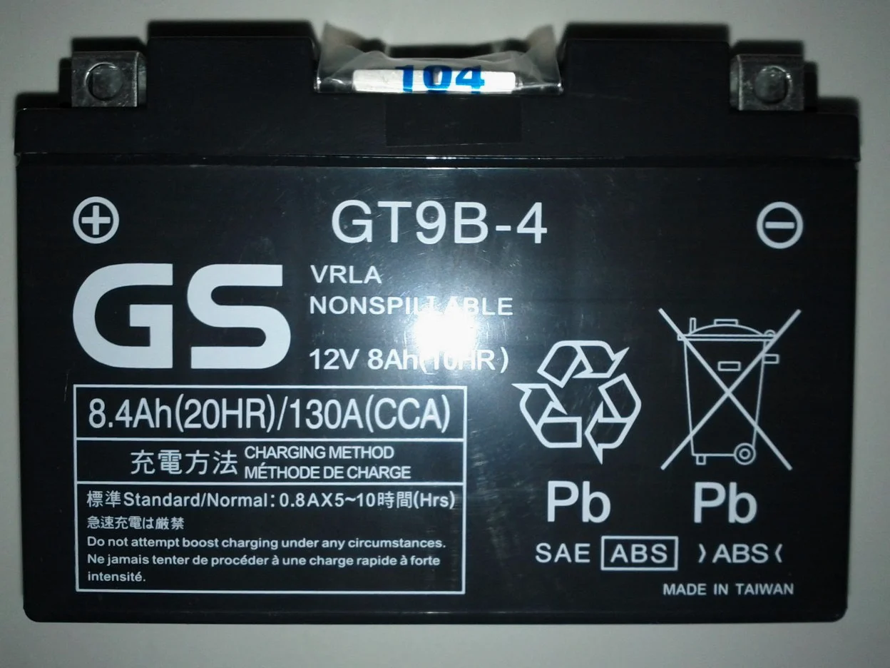 Batería de gel GS GT9B-4 para Yamaha Majesty 400, T-MAX 500, MT-03, XT 660