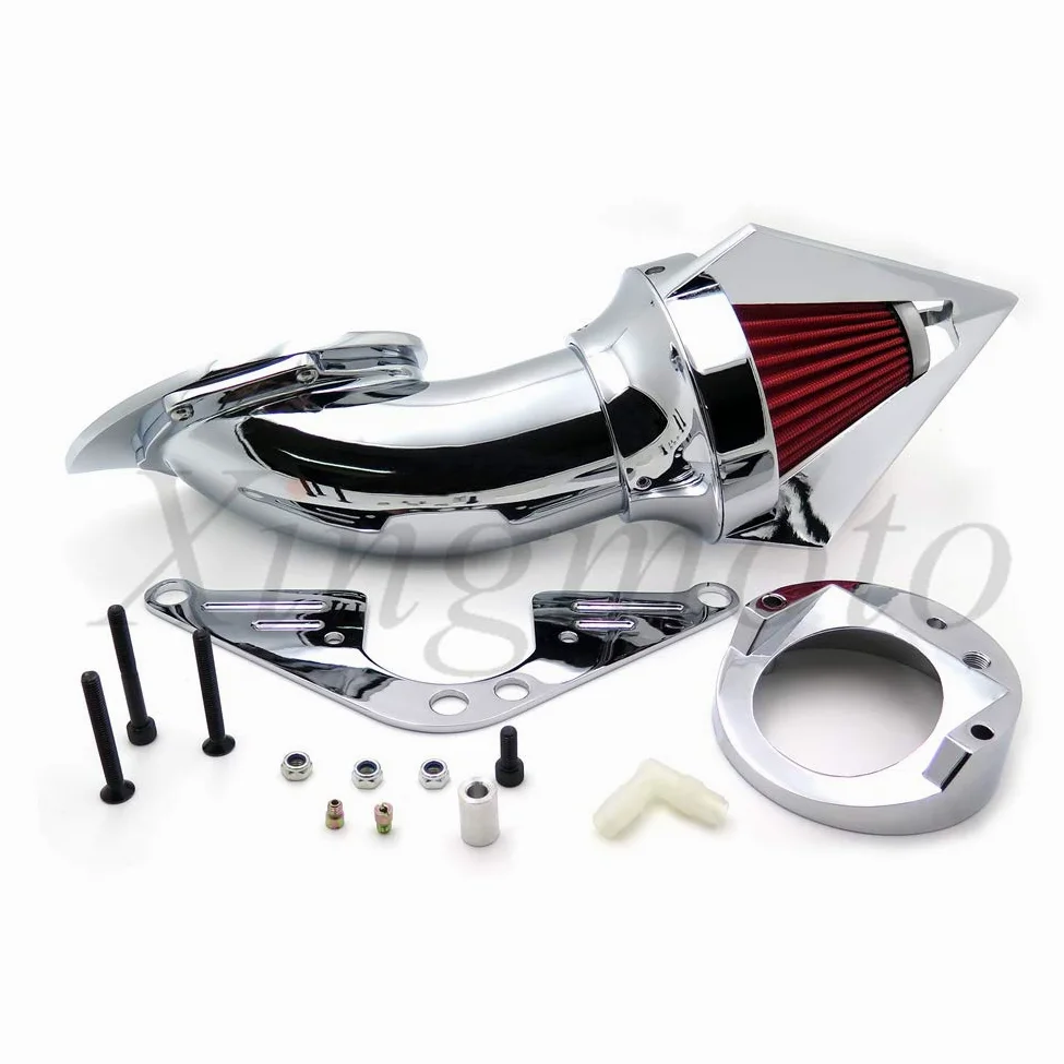 NBX - Kit de limpieza de aire triangular cromado para Yamaha RoadStar 1600 XV1600A 1700 XV1700 1999-2012