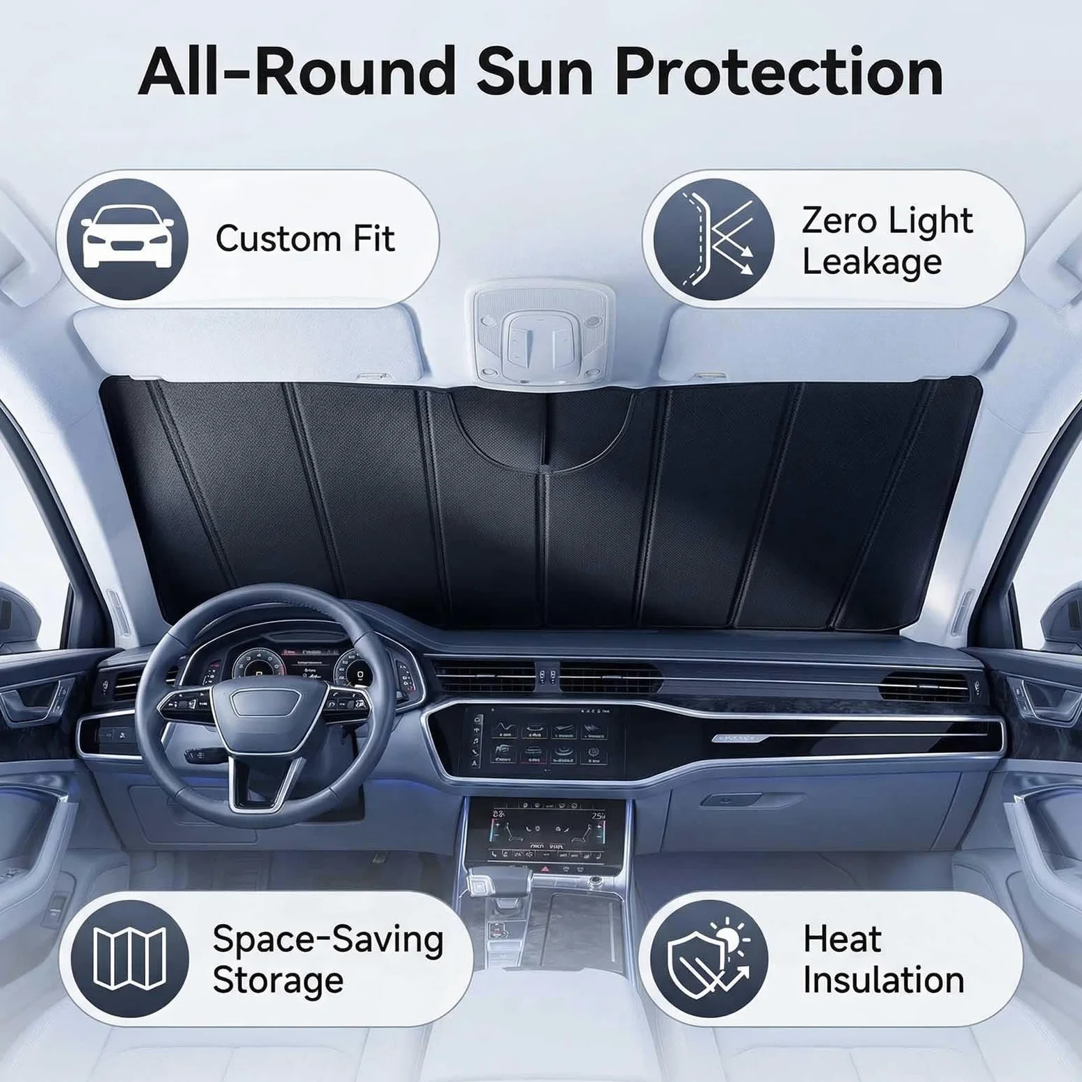 Parasol Coche Delantero Reflectante para Volkswagen Multivan T4 1993-2003 – Protector Solar para Parabrisas con Protección UV y Bloqueo Térmico