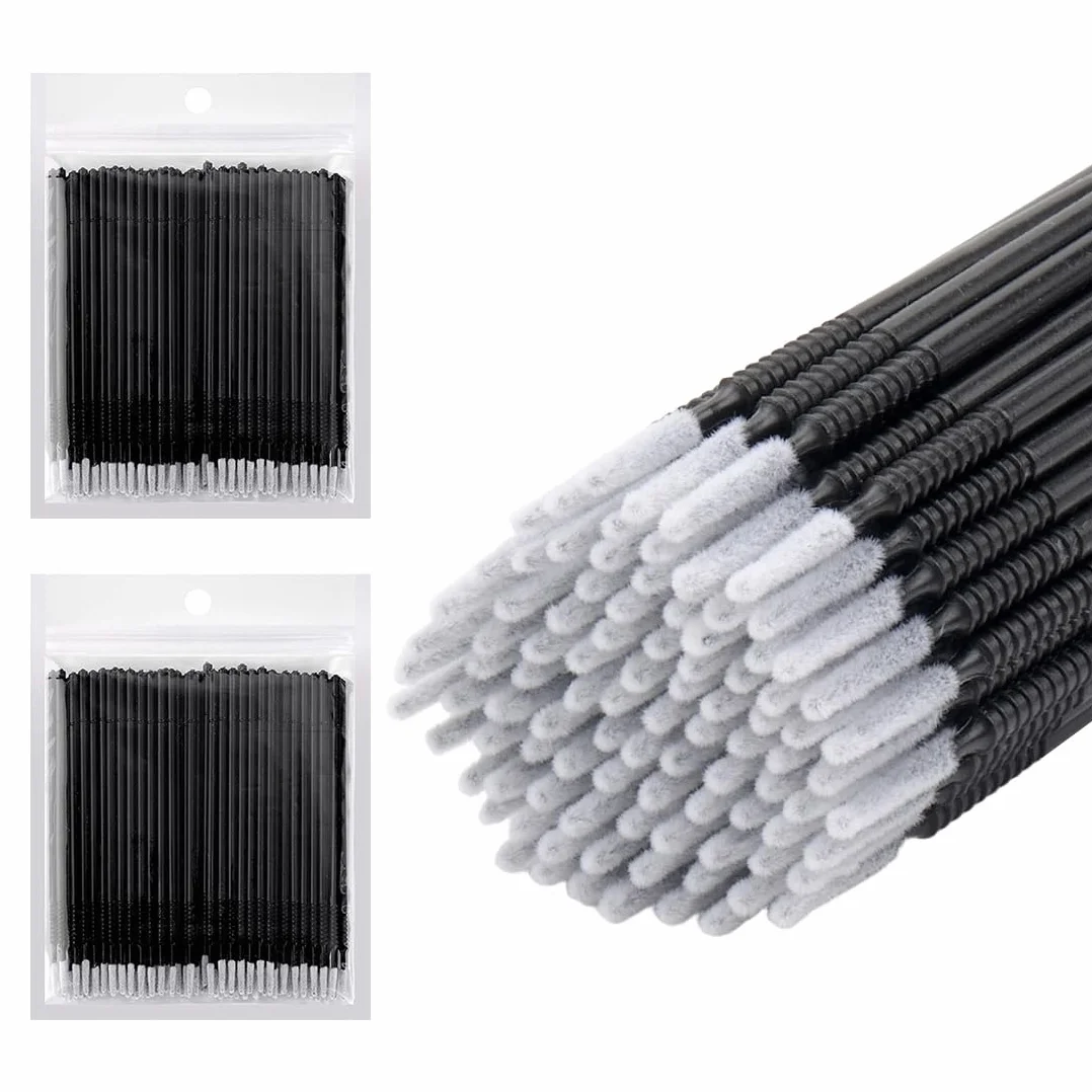 200 piezas pinceles desechables para labios pestañas aplicadores microfibra extensiones maquillaje