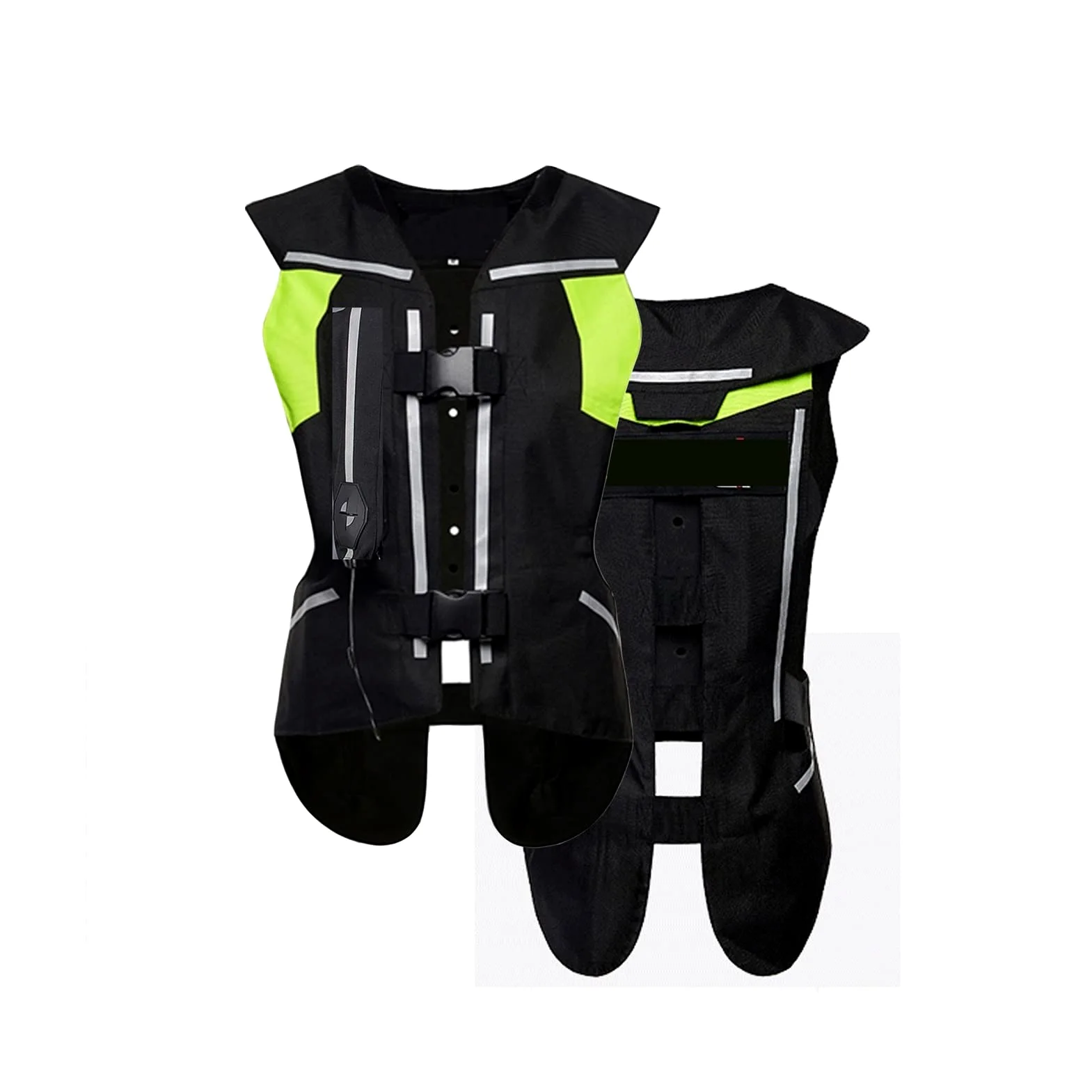 Chaleco con airbag para Motociclistas Chaleco con airbag Ligero de Alta Visibilidad con Bolsa de Aire para el Cuello (Negro L)