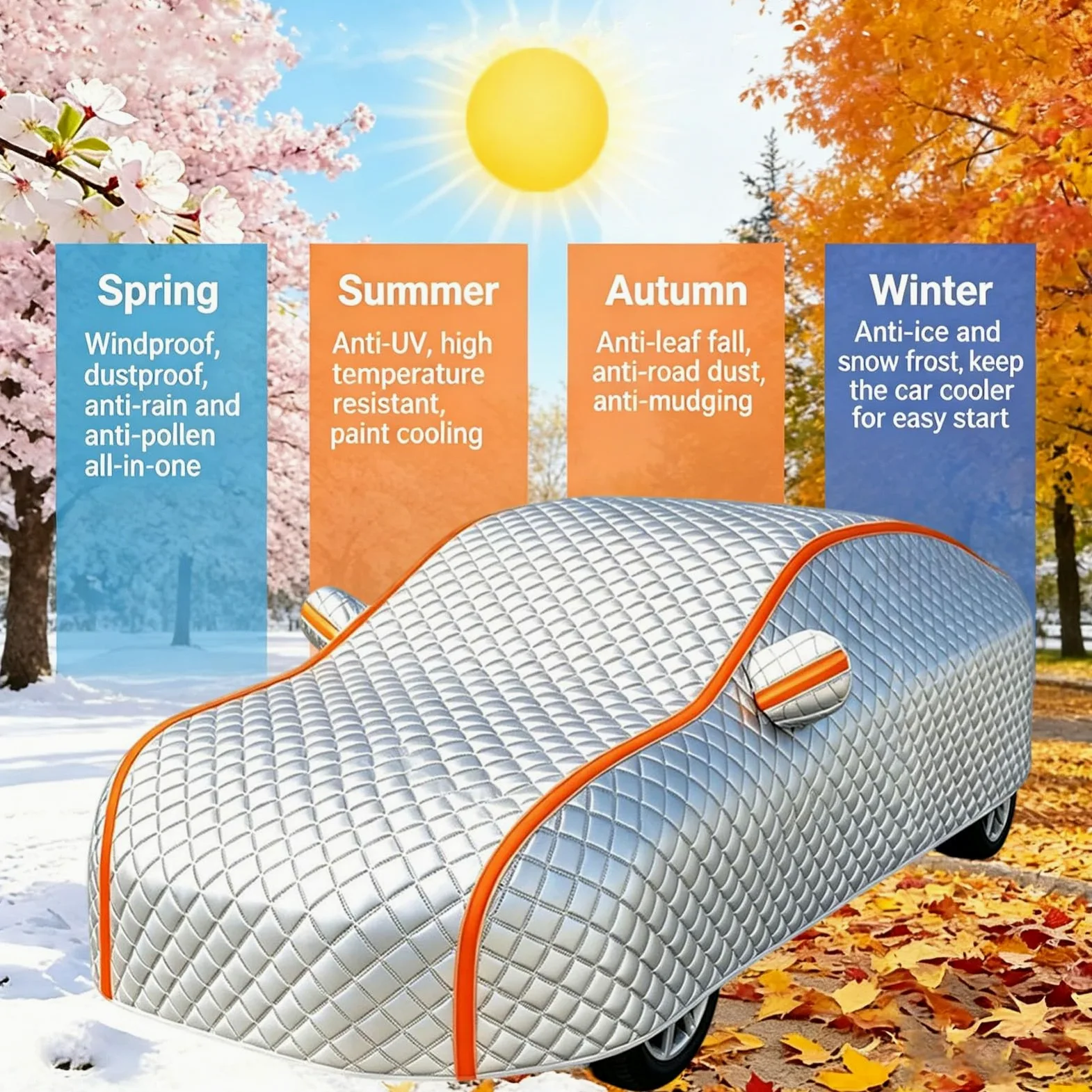Funda Antigranizo Coche para C upra Terramar | Ecológico, Material De Mayor Grosor, Resistente a Desgarros y Duradero, Incluye Bolsa De Almacenamiento, Forro De Algodón