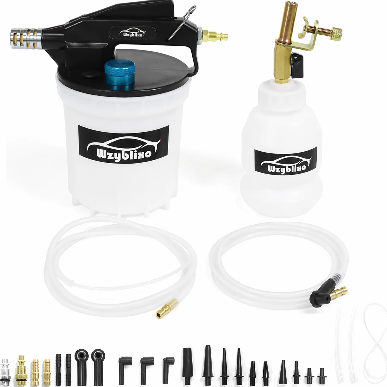 Kit de purga de frenos al vacío de 2 L con extractor de líquido de frenos y botella de repuesto de 1 L con adaptadores