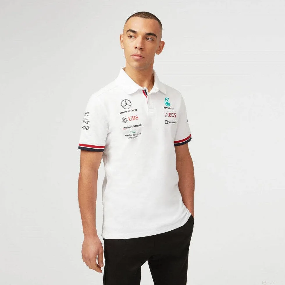 Mercedes AMG Petronas F1 Team Polo Shirt White 2022 L
