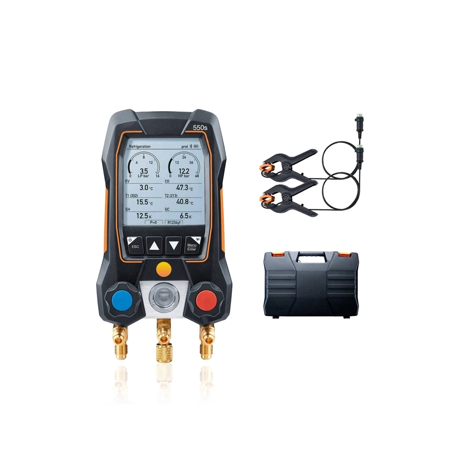 Aire Acondicionado Medidor de presión Refrigeración MEDICIÓN MANIFICACIÓN Abrazadera de refrigeración Capacidad de refrigeración con Abrazadera de Manguera(Testo 550S)
