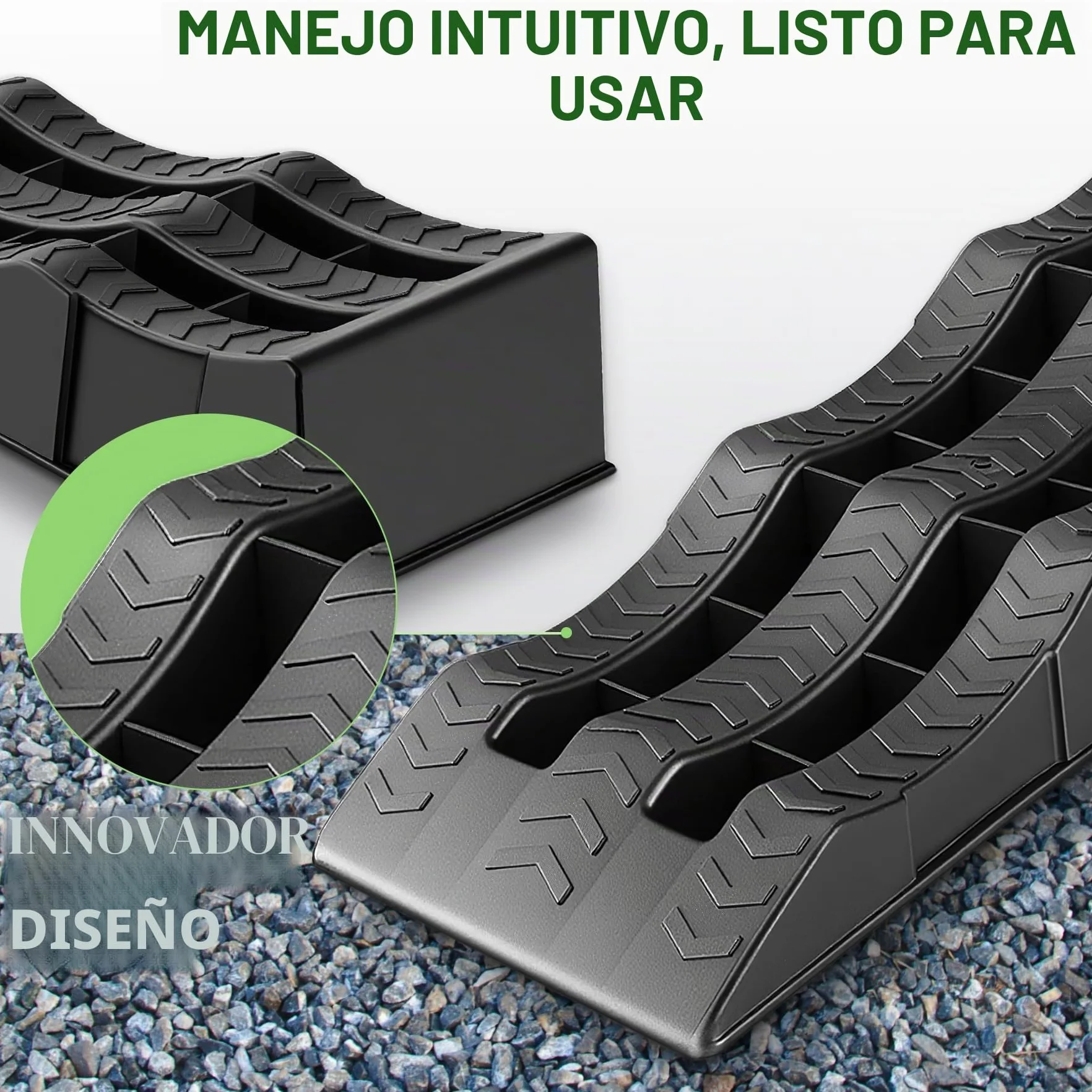 Rampas para Coches, 3 Niveles de Altura 4/7/10cm Calzos Autocaravana, 2 Unidades Rampa Coche, Camper Furgoneta Accesorios, Estabilizadores Camper, Cuñas Niveladores para Cualquier Superficie