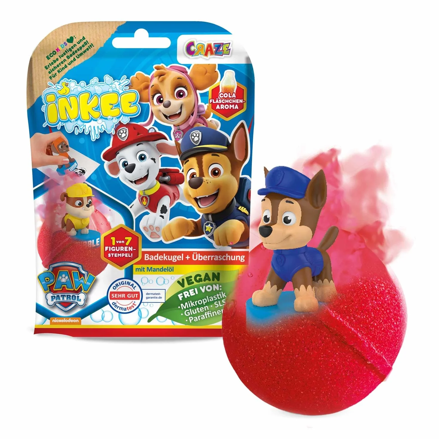 Paw Patrol Bombas de Baño Infantiles con Regalo Sorpresa Figurita Patrulla Canina Naranja Azul