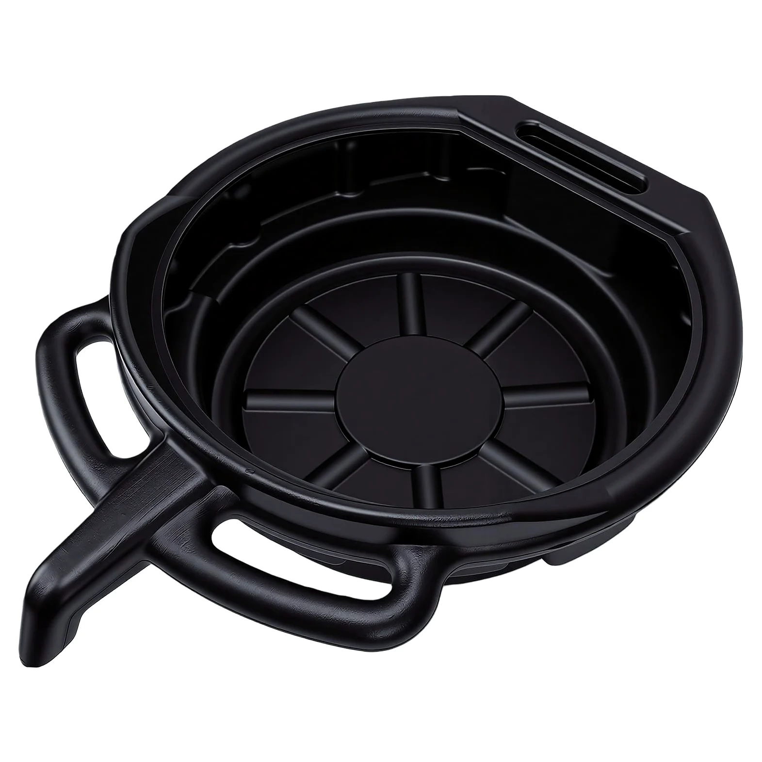Tbest Bandeja de Drenaje de Aceite, Recipiente de Transferencia de Fluido de PP Negro Antisalpicaduras de 15L con Boquilla Vertedora para Coche, Motocicleta y Camión