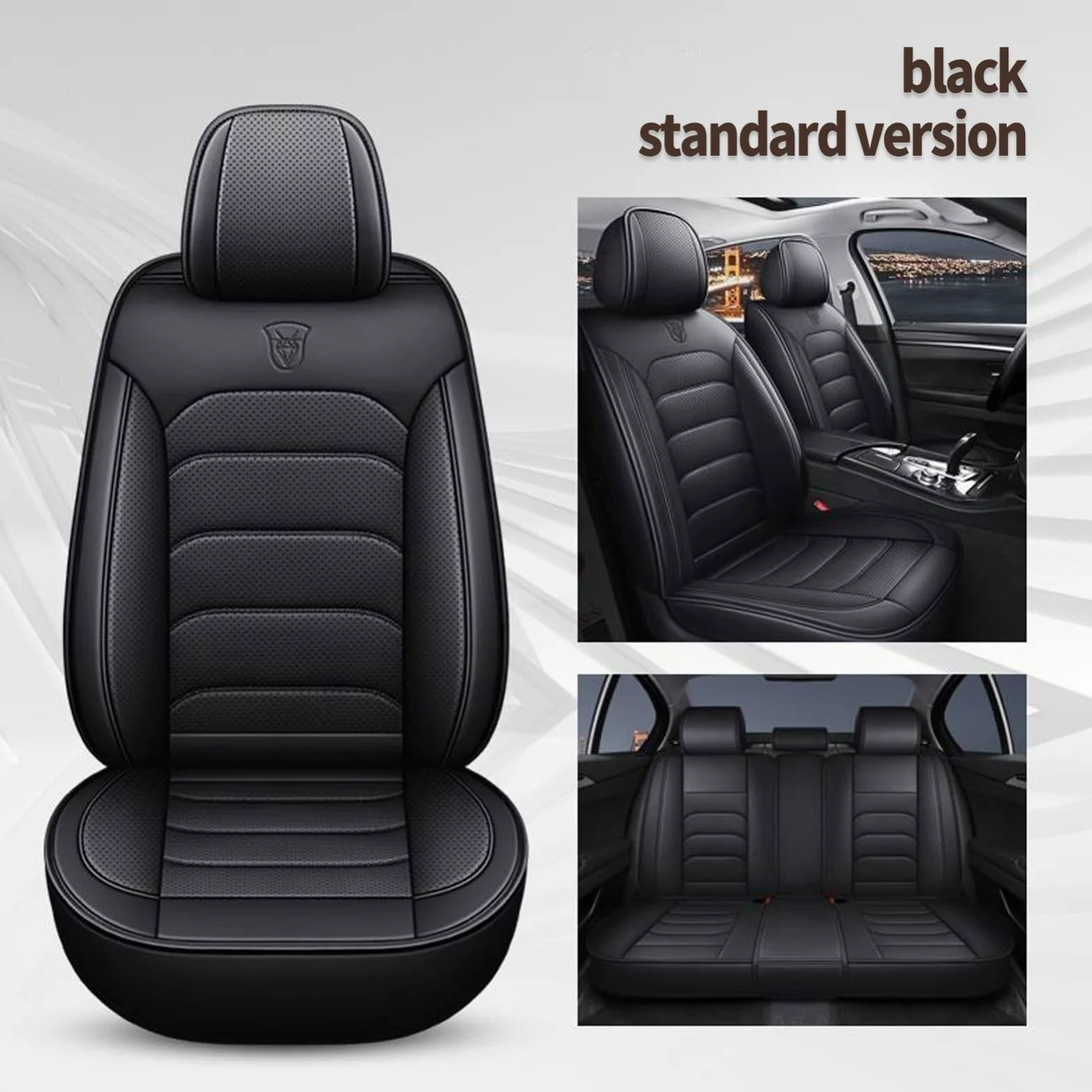 Fundas Asiento Coche Ajuste Universal para Mercedes-Benz Marco Polo,5 Plazas Asientos Coche Cubre Protector Impermeable con Airbag Accesorios Asiento(Black)