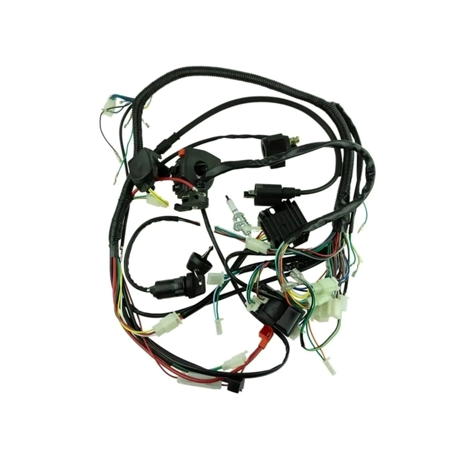 Arnés de cableado completo bobina encendido CDI para 150cc 200cc 250cc 300cc para Lifan para Zongshen para Buggy para arranque eléctrico cuádruple para motor