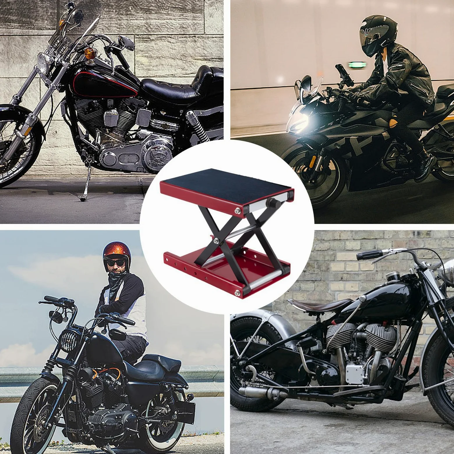 Elevador para Moto Elevador Plataforma Ancha para Moto | Accesorios De Mesa Compactos Resistentes Para Mantenimiento De Scooters, ATV Y Talleres