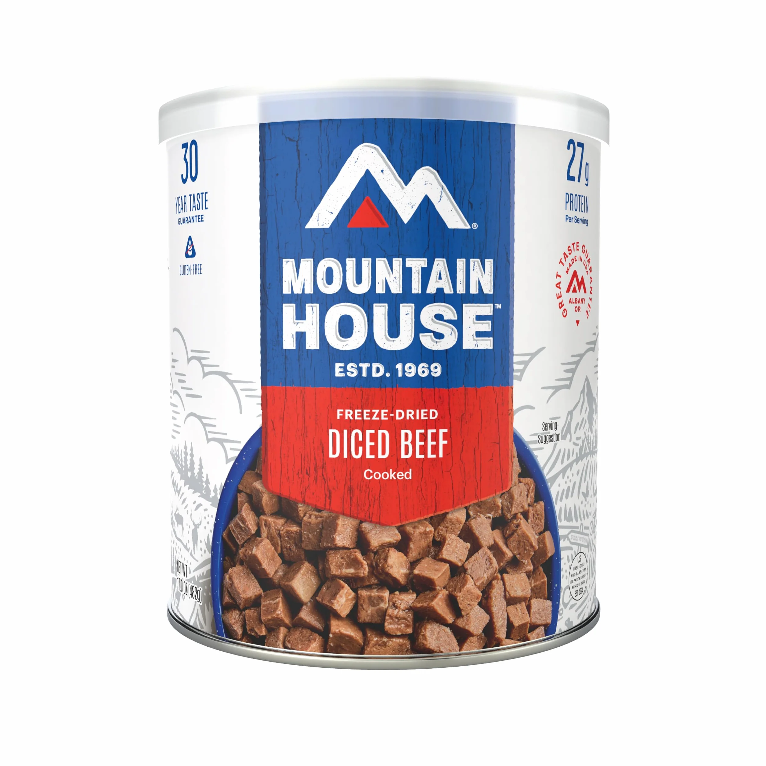 Mountain House #10 Carne de Res en Cubitos Cocido, 15 2/3 Taza de Porciones