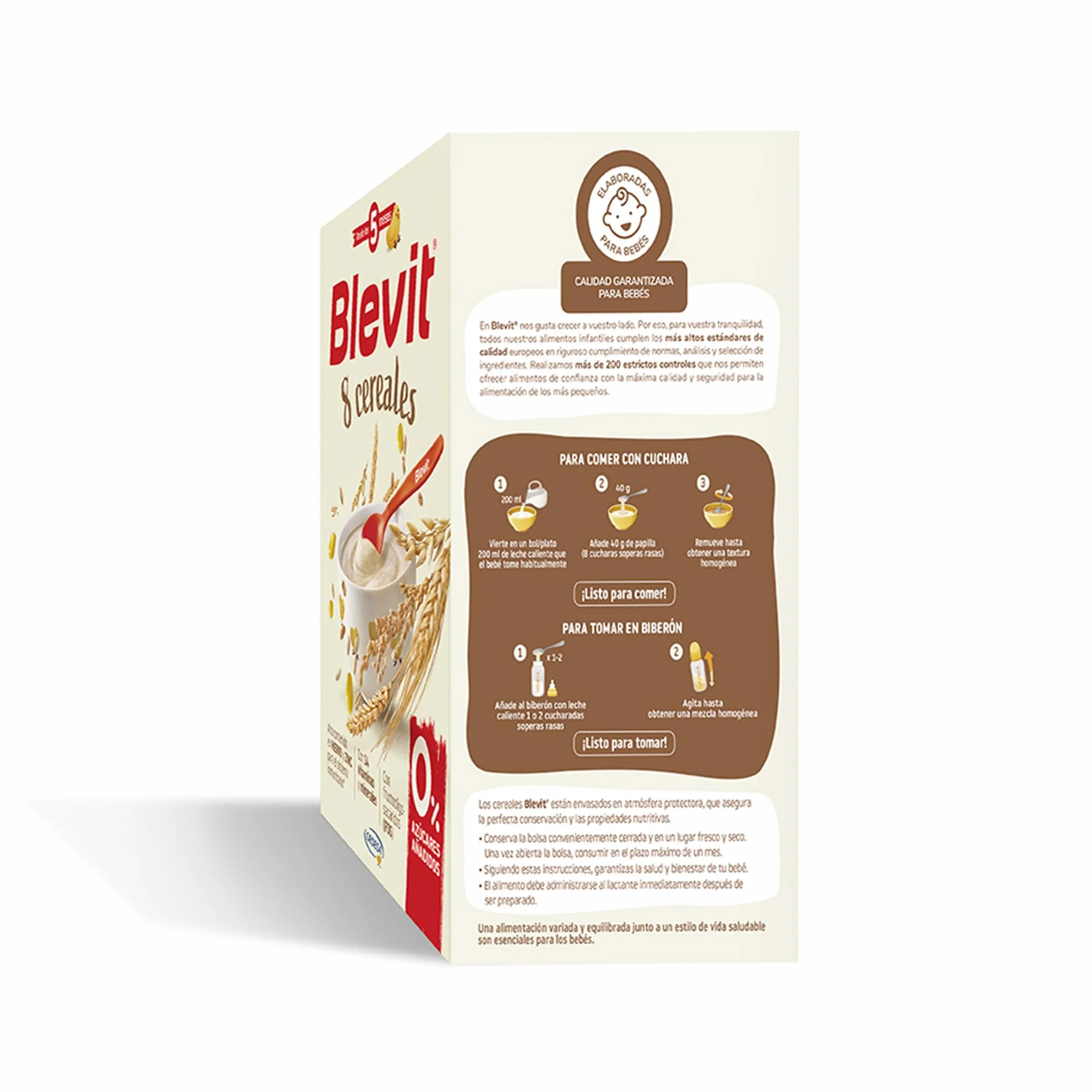Blevit 8 Cereales 500g Papilla Bebé 5 Meses 14 Vitaminas y Minerales