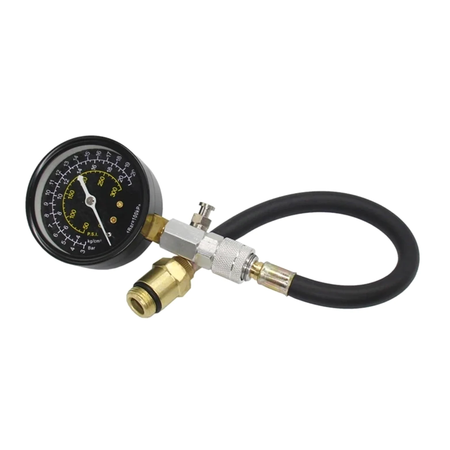 Comprobador de compresión de Motor de Gasolina, Kit de manómetro para automóvil de 0 a 300 PSI, diagnóstico de Cilindros con Adaptador para manómetro Digital de automóvil