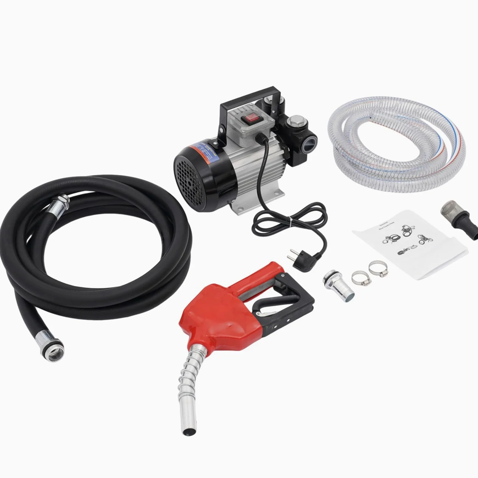 Bomba de Trasvase de Gasoil, Bomba de gasóleo Bio autoaspirante, 60 l/min, Pistola automática, 550 W, Bomba de Transferencia de Combustible diésel, Boquilla de Combustible