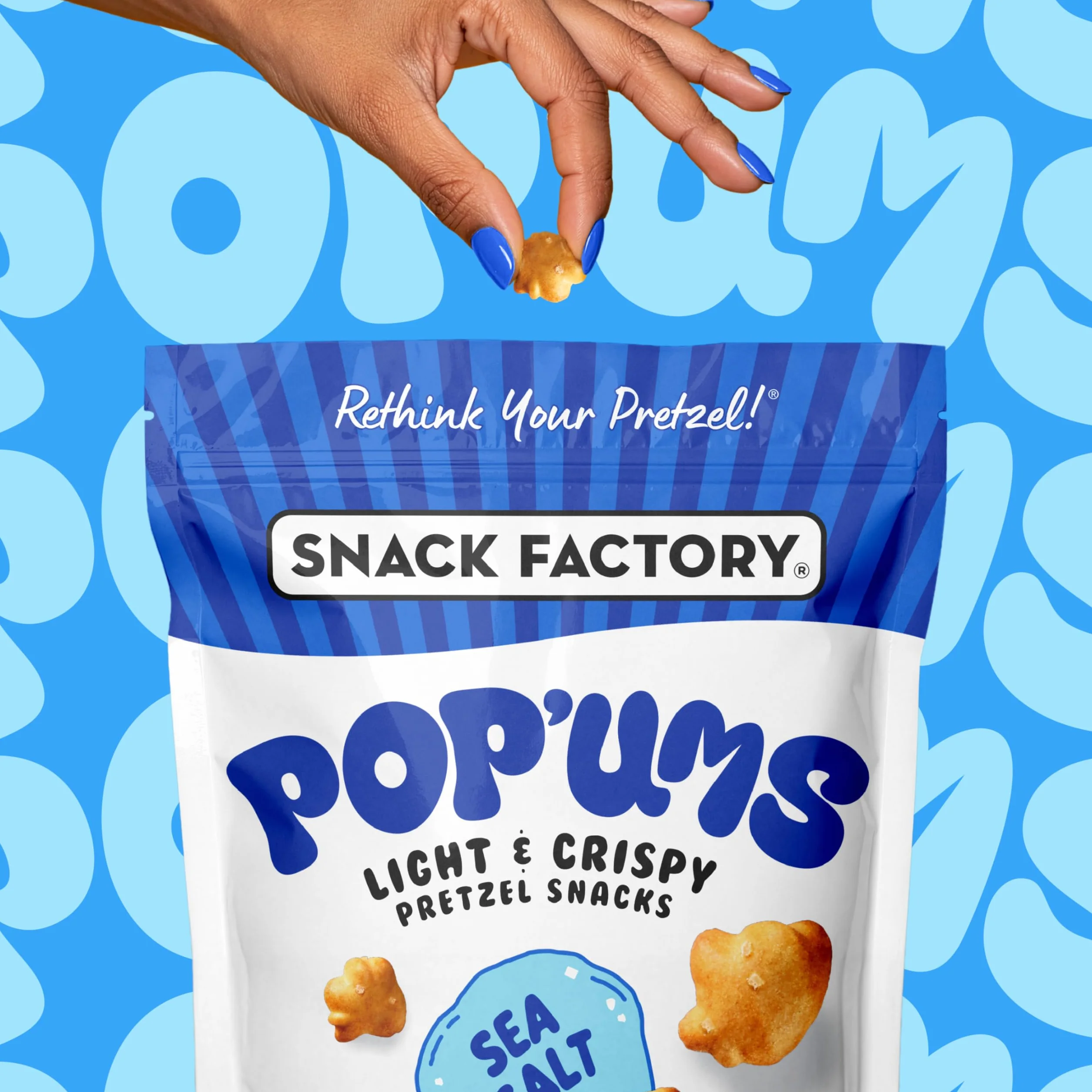 Pop'ums Bocadillos de pretzel sal marina 9 oz