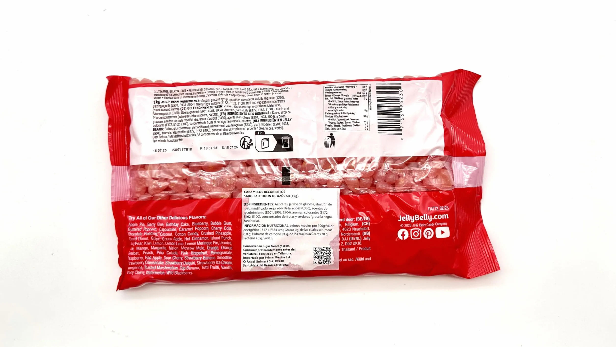 JELLY BELLY Grageas Sabor Algodón de Azúcar 1KG
