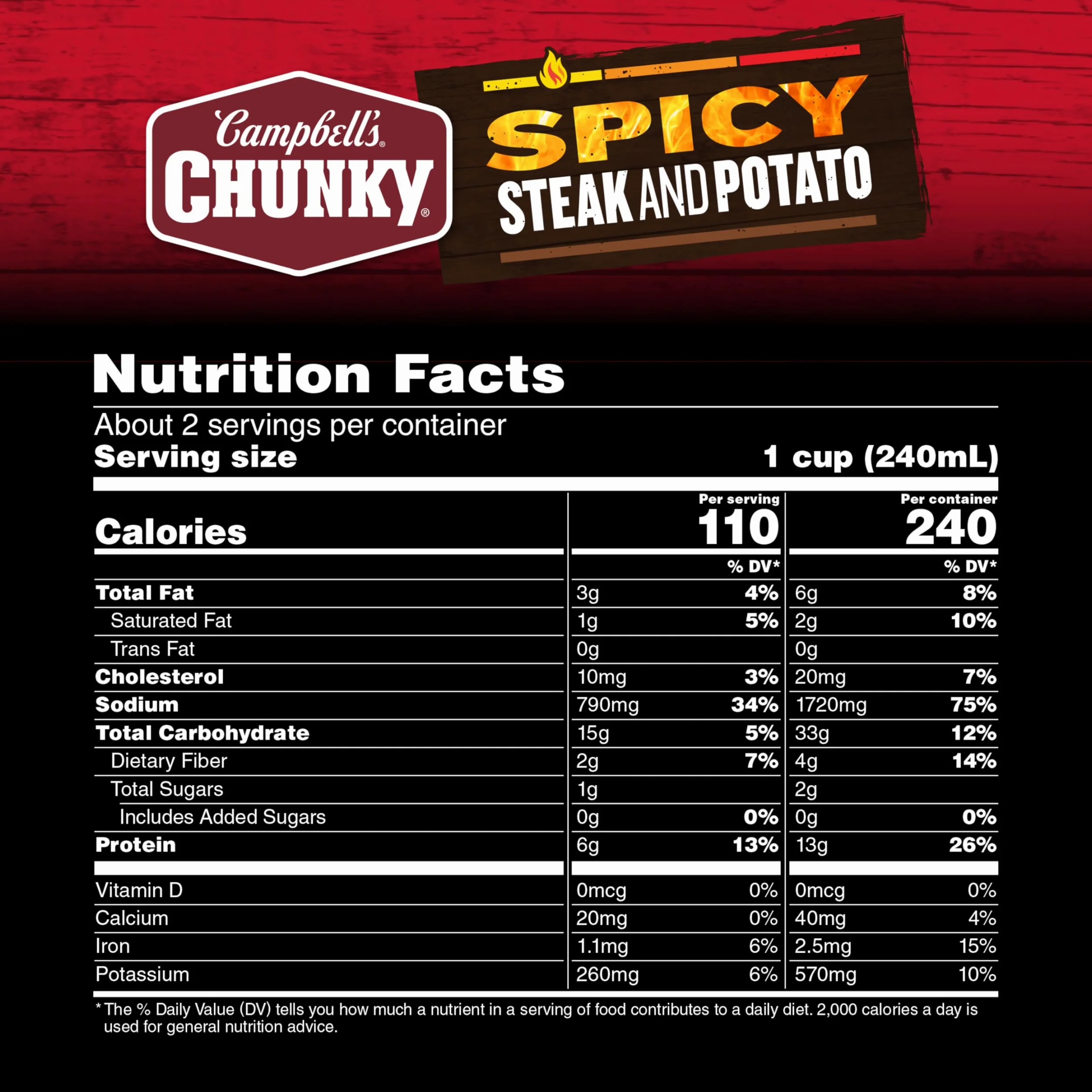 Campbell's Sopa gruesa picante de carne y patata, 18 oz