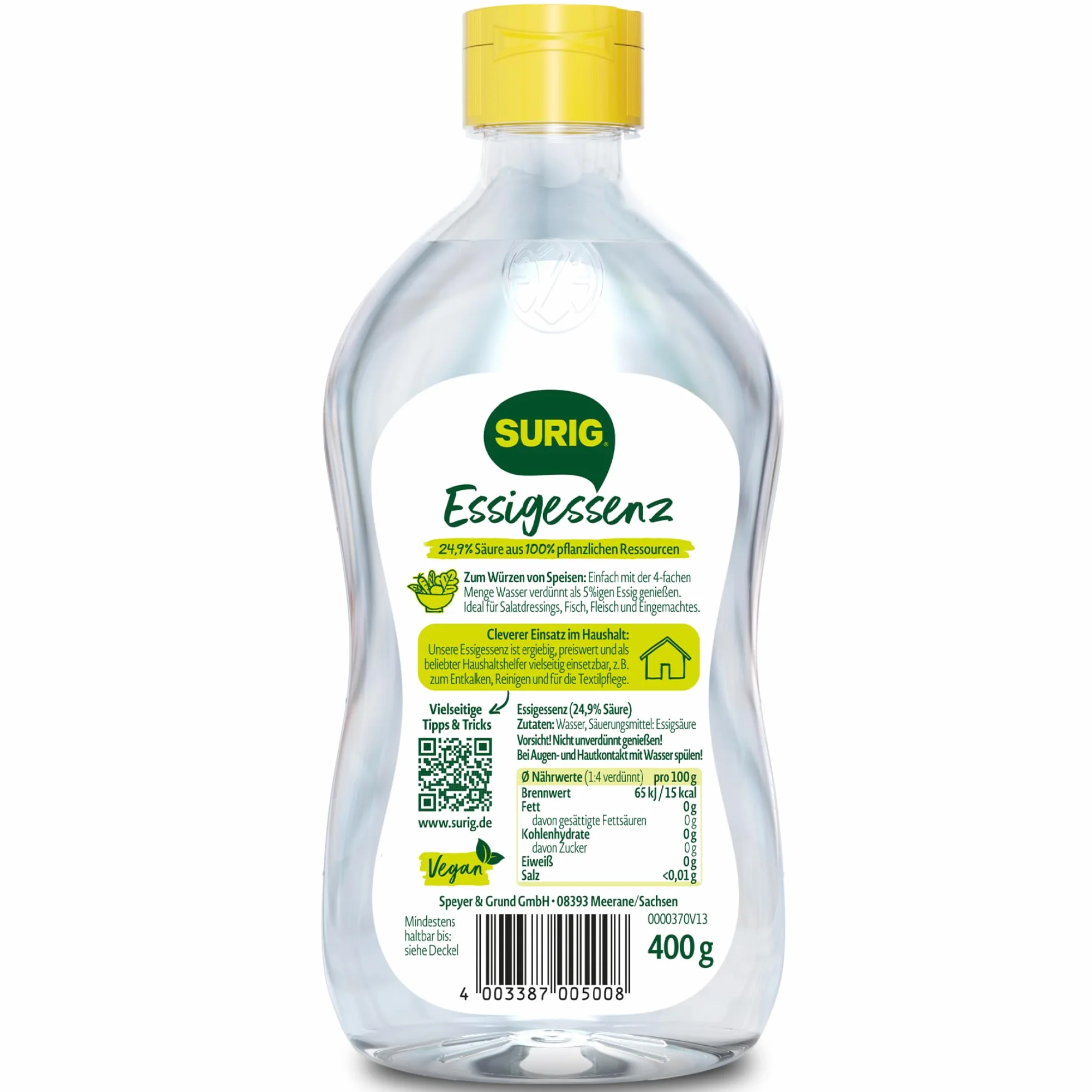 SURIG Esencia de vinagre 25% claro 400 g