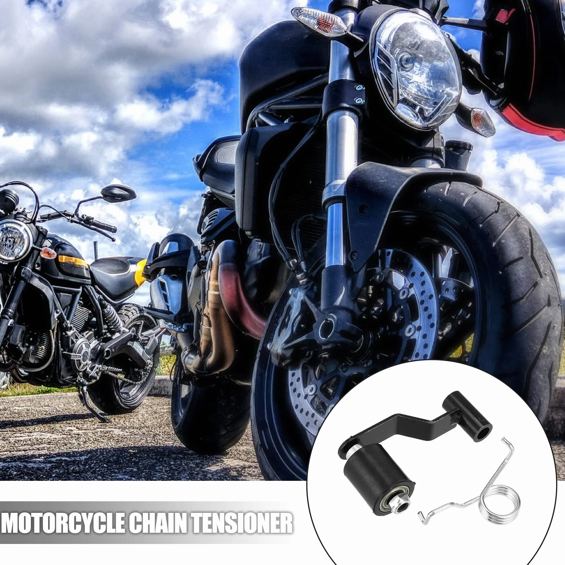 A ABSOPRO Cadena Tensor Ajustador Juego para Moto para 110cc 125cc Negro