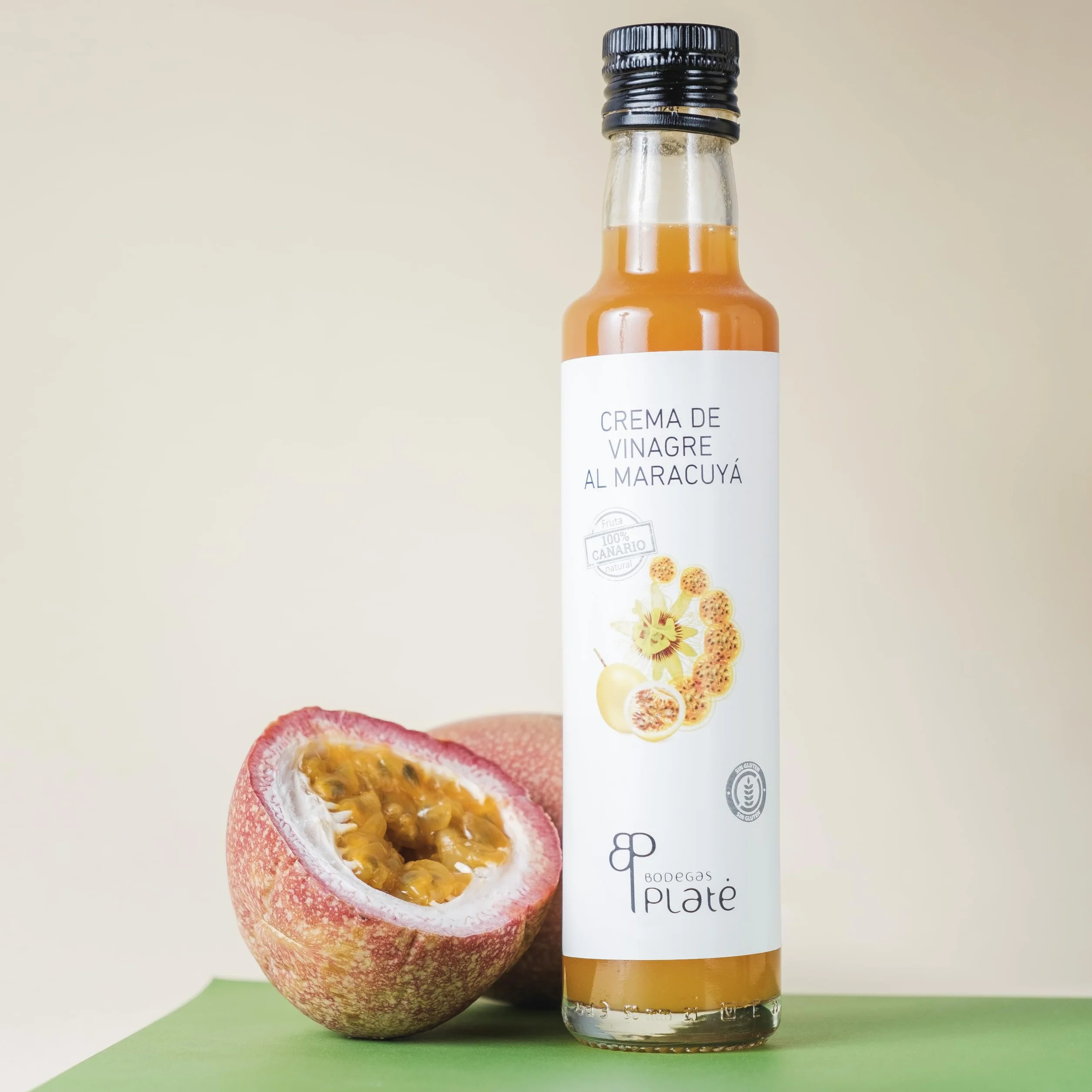 Crema de Vinagre de Maracuyá 250 ml Aderezo frutal vegano sin gluten