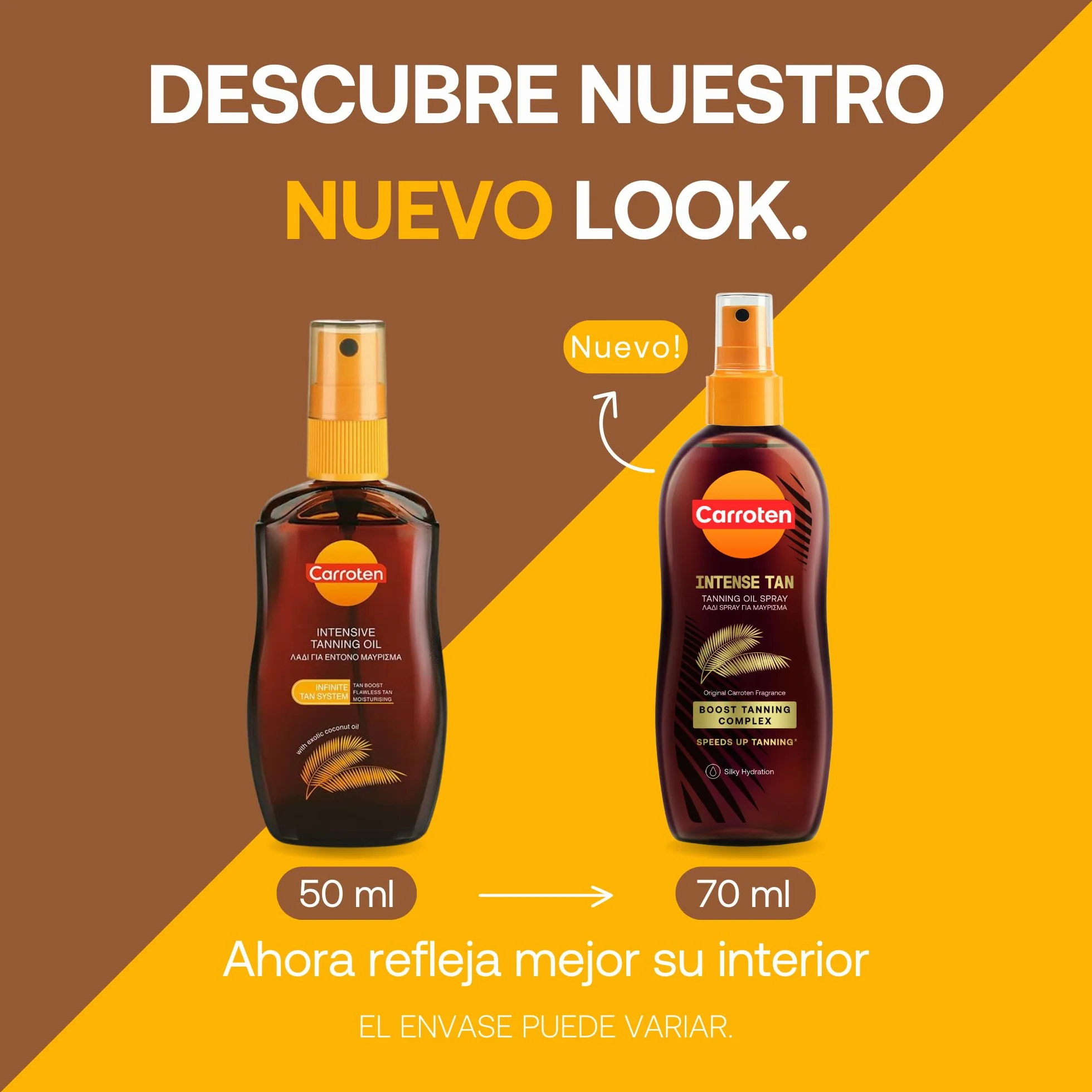 Carroten Aceite Bronceador Intensivo 70 ml Acelerador Bronceado con Aceites de Zanahoria y Coco Potenciador Bronceado Rápido e Intenso