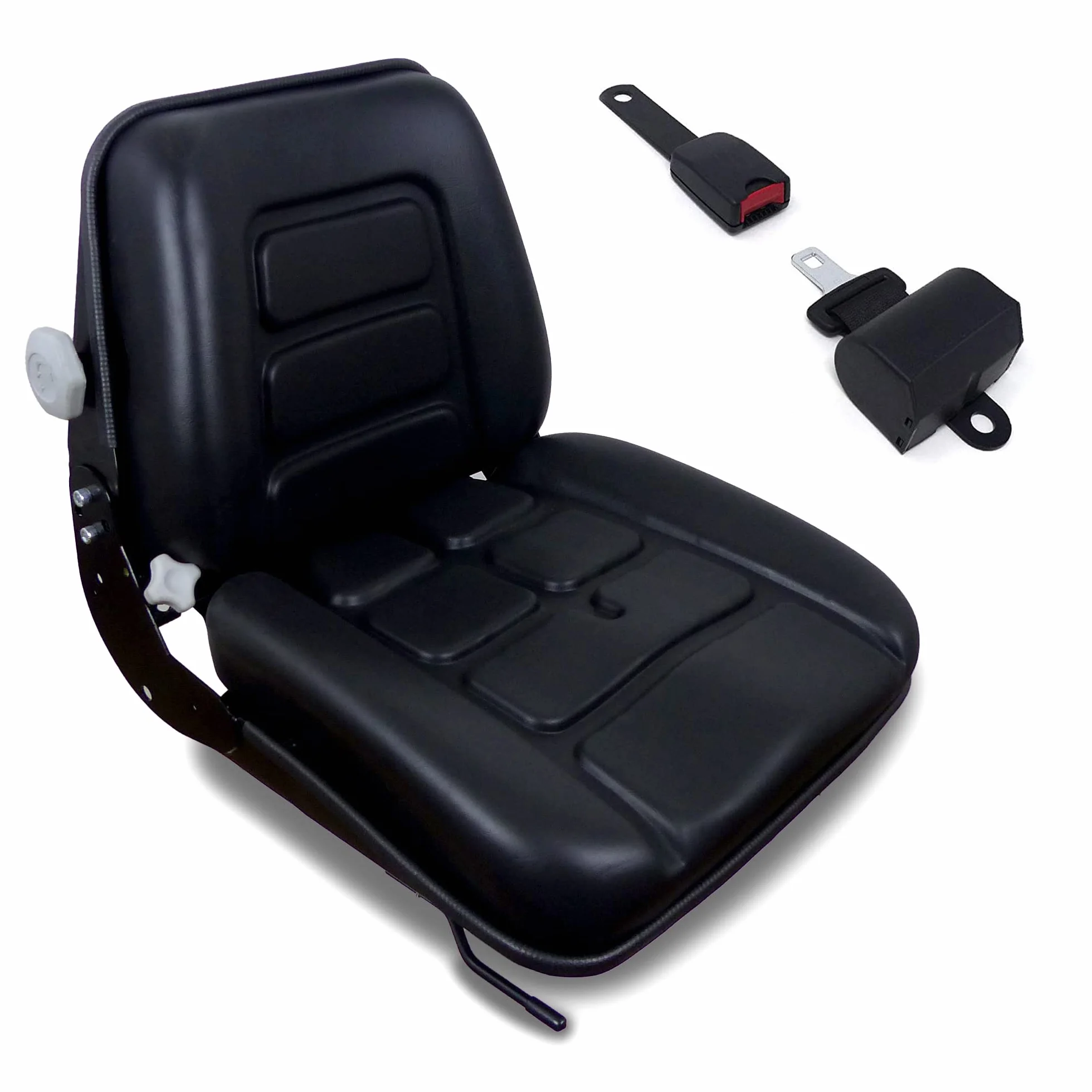 Asiento con molleggio integrado + Cinturón con arrotolatore para tractor cingolato y carro elevador Cod. 38026