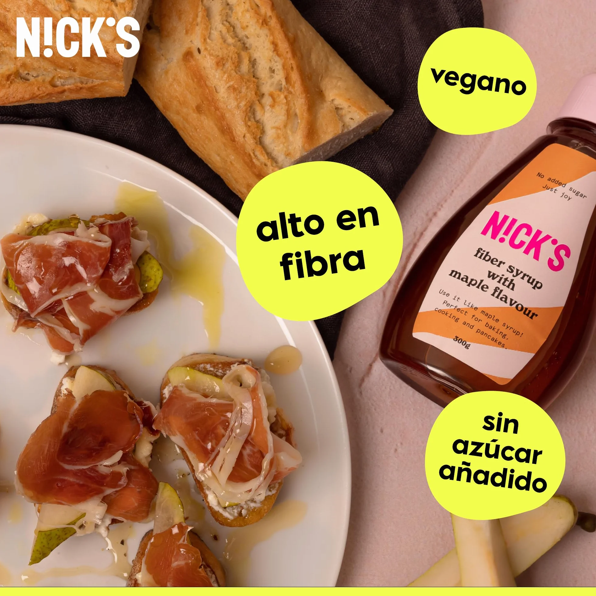 NICKS Fiber Syrup 300g Jarabe de fibra sin azúcar añadido