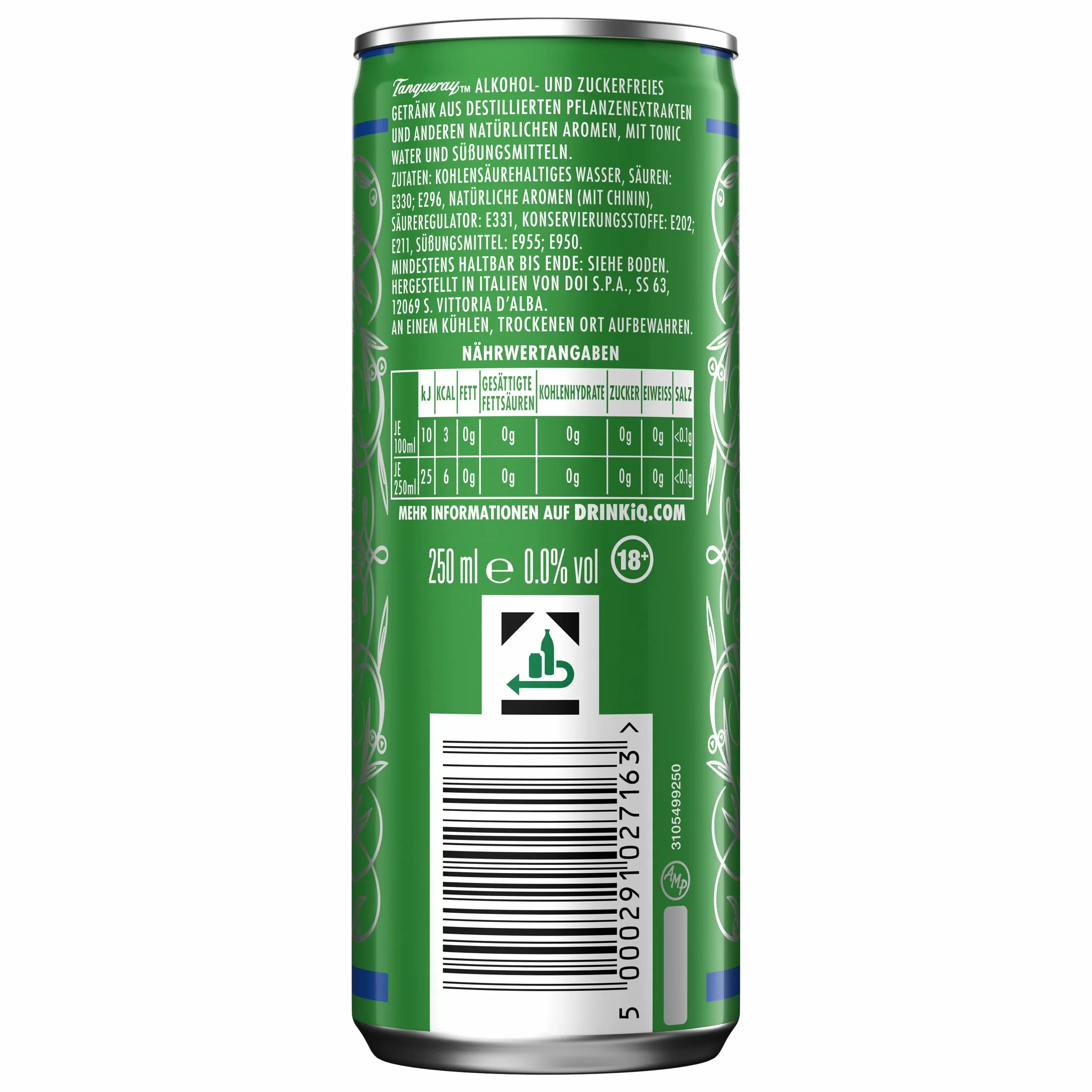 Tanqueray Ginebras 00 y Tonic 250 ml x 12