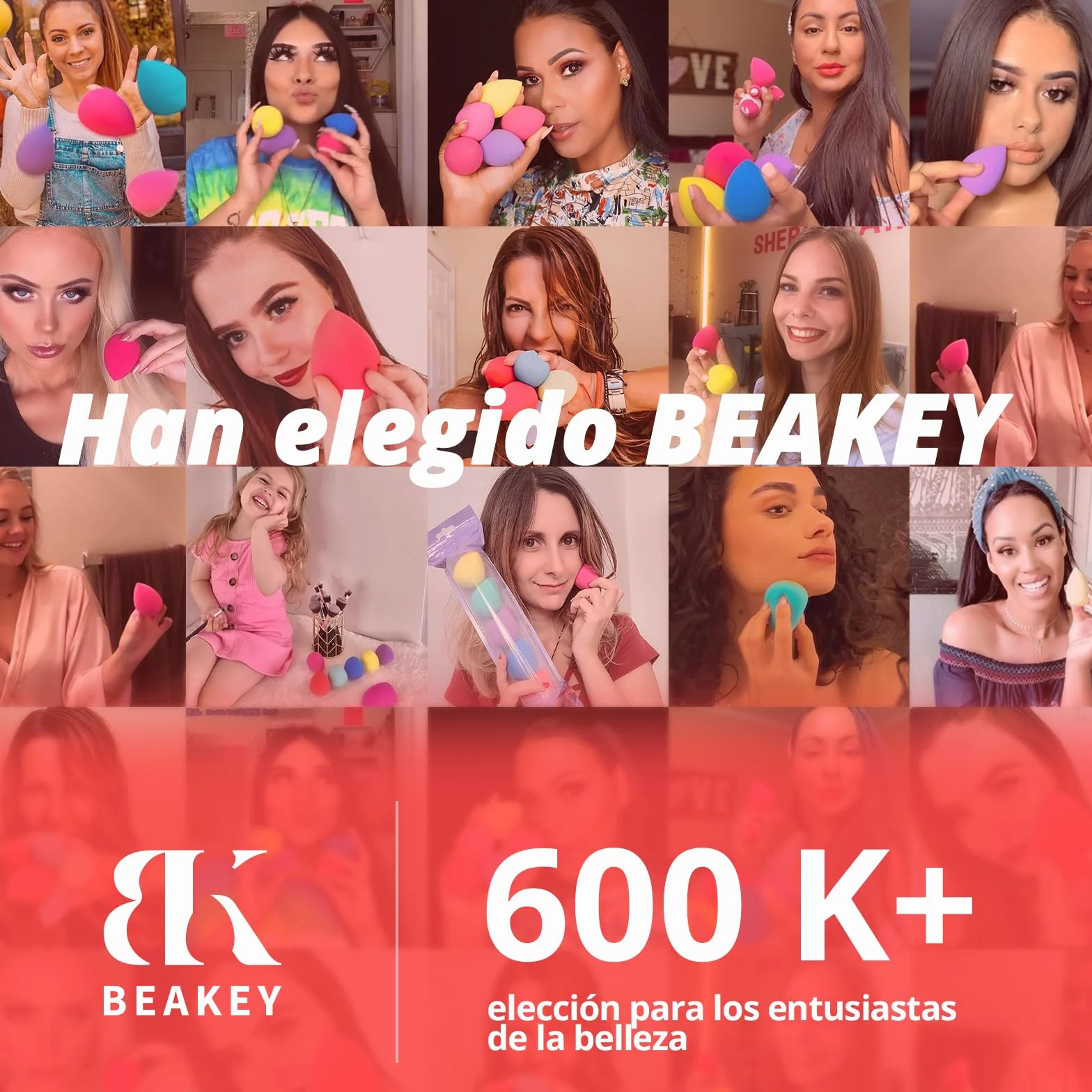 BEAKEY Esponja Maquillaje 5 Unidades Beauty Blender para Base