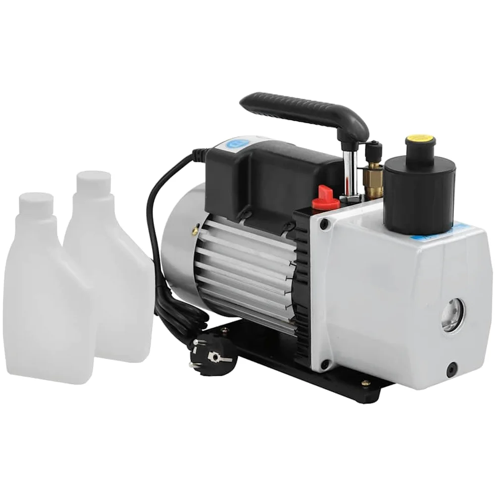 Bomba de vacío de 2 etapas, 50 l/min, carcasa de aluminio, 250 W, 220 V, para aire acondicionado, sistema de refrigeración, reparación con mirilla de aceite y asa de transporte, accesorios