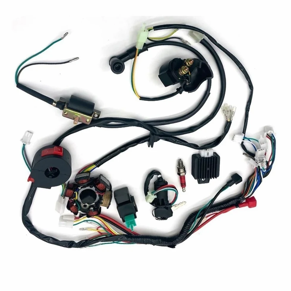 Arnés de cableado eléctrico completo encendido estator Cdi 6 bobinas para Atv para Quad para Pit Bike Buggy Go Kart 50cc 70cc 90cc 110cc 125cc