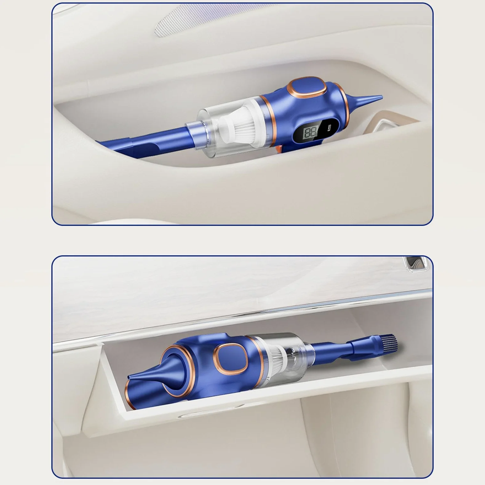 Aspiradora portátil para coche - Aspiradora de coche recargable inalámbrica de 120 W | Aspiradora de coche con pantalla de potencia y alta potencia de succión para vehículos, hogar, alfombras de coche