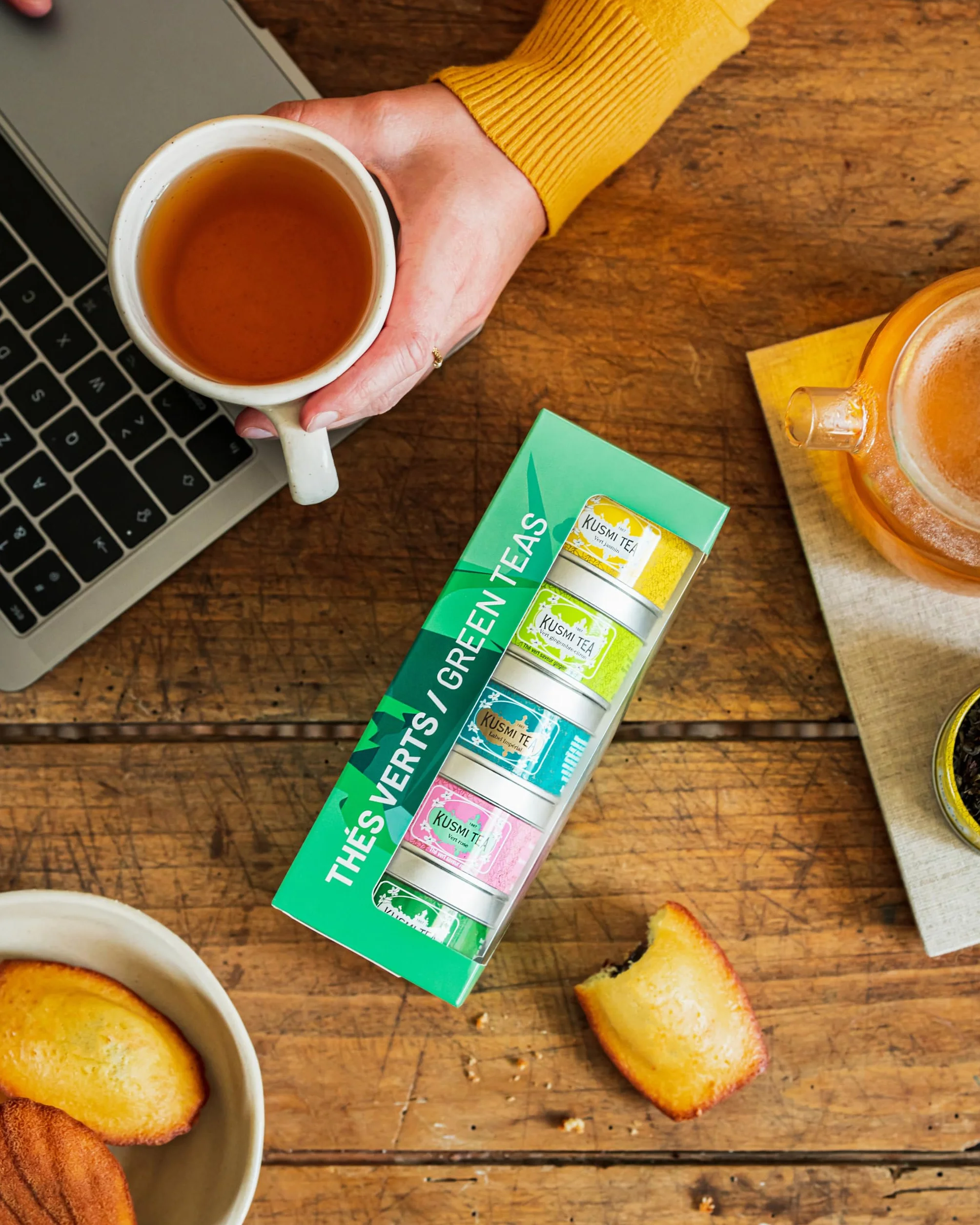 Kusmi Tea Pack de Regalo Té Verde Orgánico 5 Variedades Latas 25 g