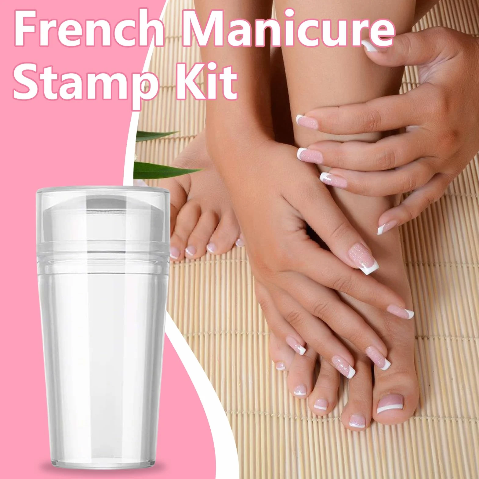 Sellos de Silicona Transparente para Uñas Francesa, Herramientas de Estampado de Manicura en Relieve