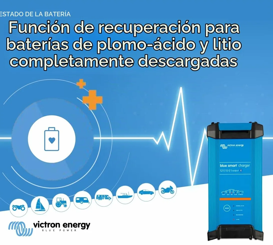 Victron Energy - Cargadore 15A 12V Victron Energy Blue Smart IP22 Bluetooth 12/15 1 Schuko - BPC121542002